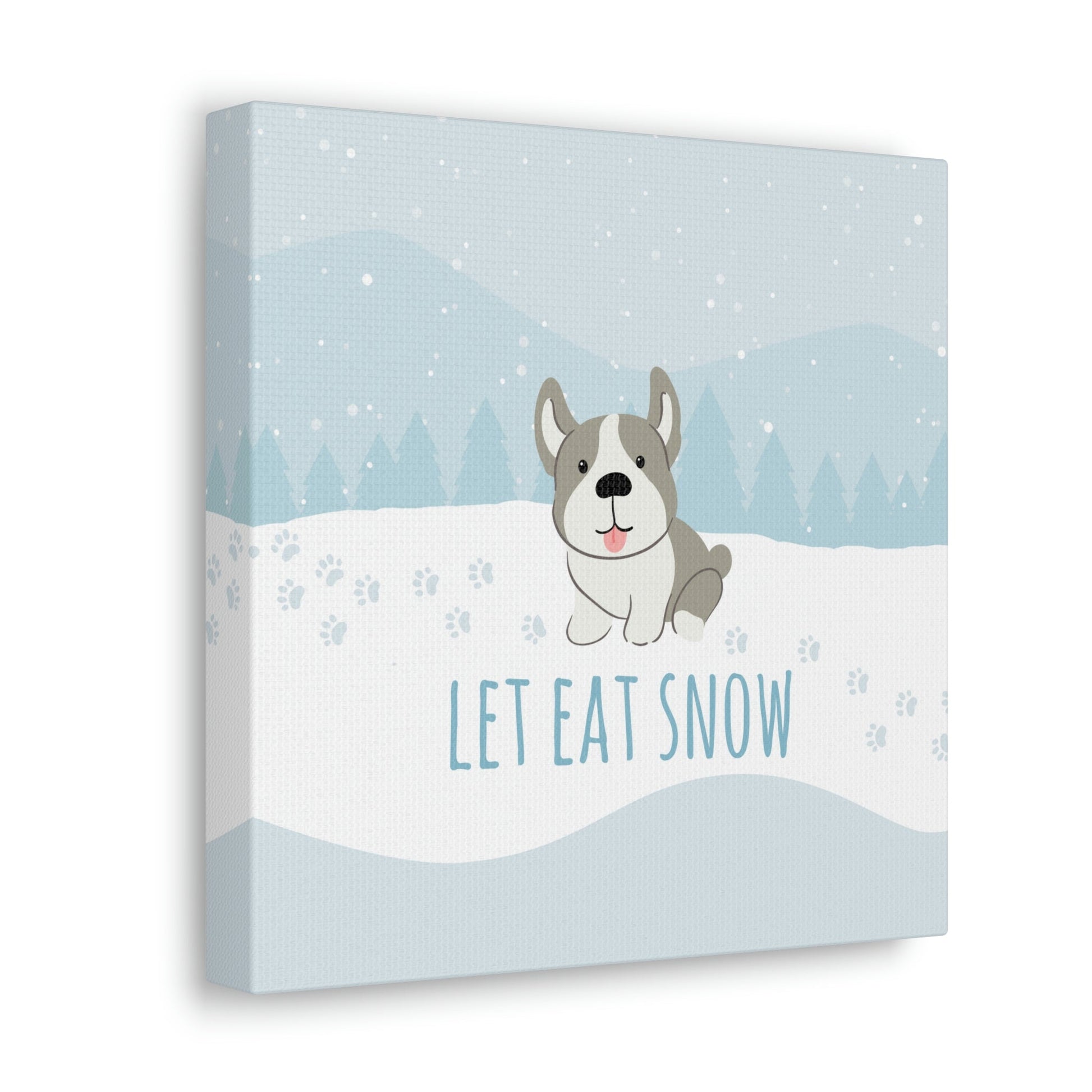 Let Eat Snow Cute Dog Anime Snow Classic Art Canvas Gallery Wraps Ichaku [Perfect Gifts Selection]