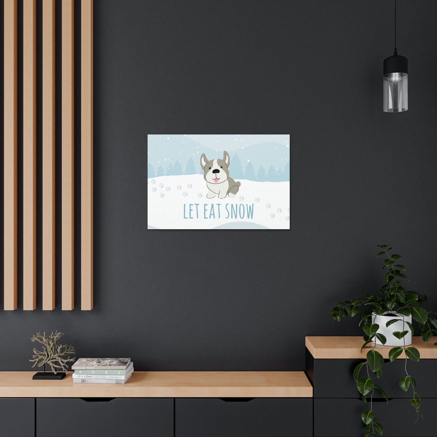 Let Eat Snow Cute Dog Anime Snow Classic Art Canvas Gallery Wraps Ichaku [Perfect Gifts Selection]