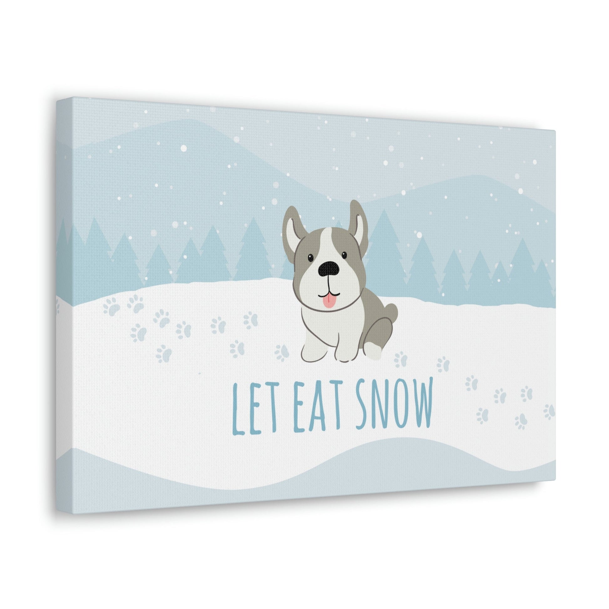 Let Eat Snow Cute Dog Anime Snow Classic Art Canvas Gallery Wraps Ichaku [Perfect Gifts Selection]