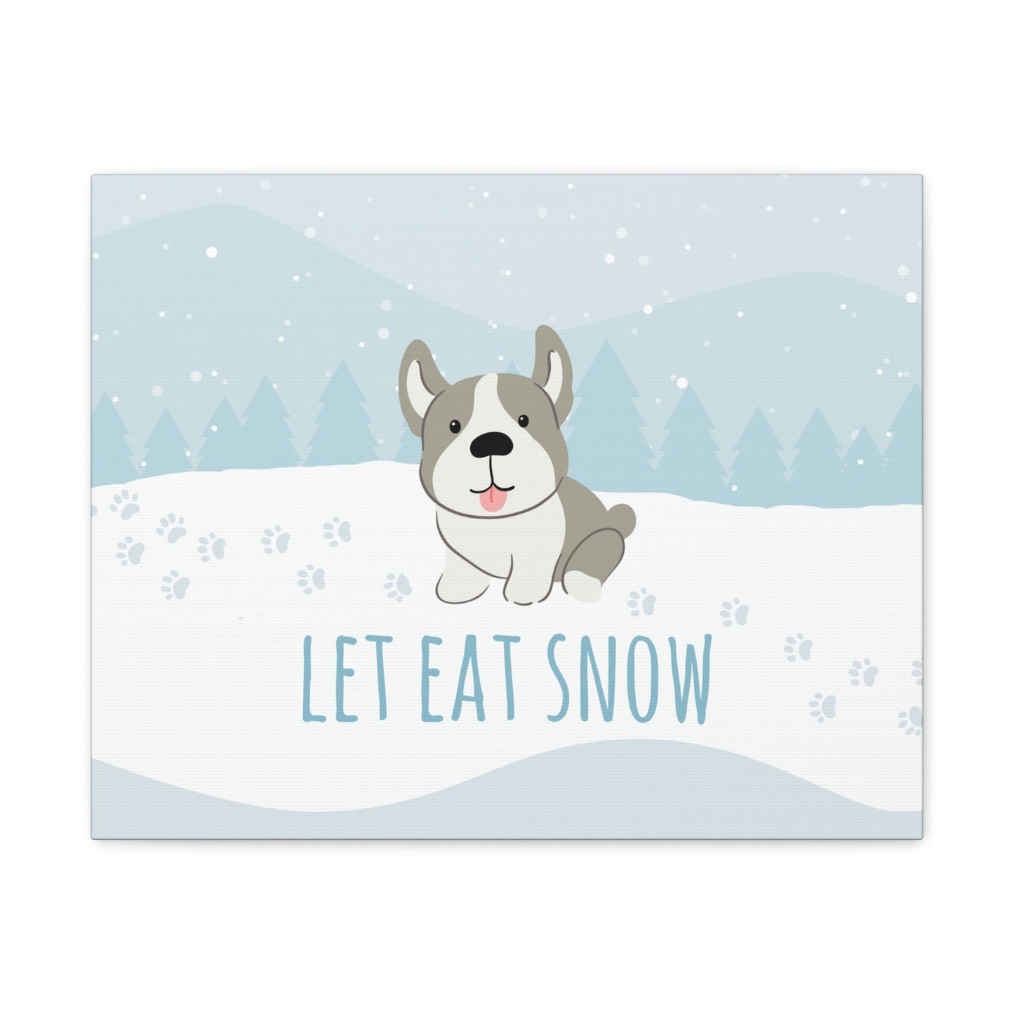 Let Eat Snow Cute Dog Anime Snow Classic Art Canvas Gallery Wraps Ichaku [Perfect Gifts Selection]