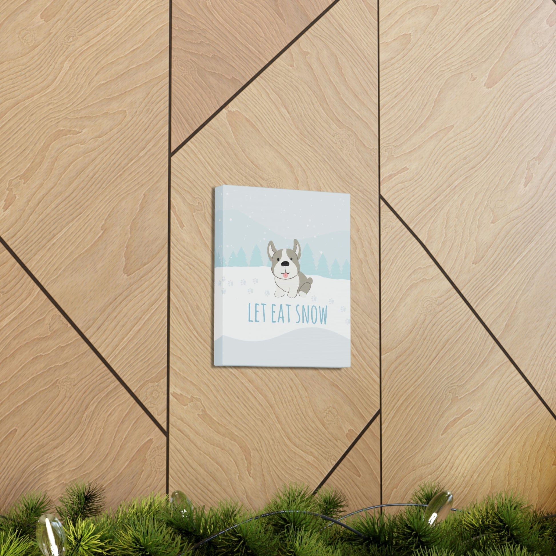 Let Eat Snow Cute Dog Anime Snow Classic Art Canvas Gallery Wraps Ichaku [Perfect Gifts Selection]