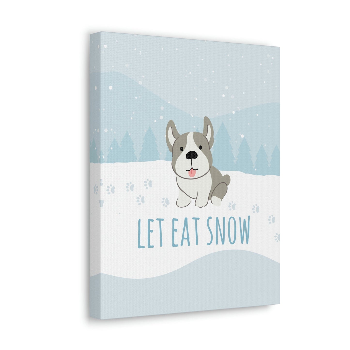 Let Eat Snow Cute Dog Anime Snow Classic Art Canvas Gallery Wraps Ichaku [Perfect Gifts Selection]