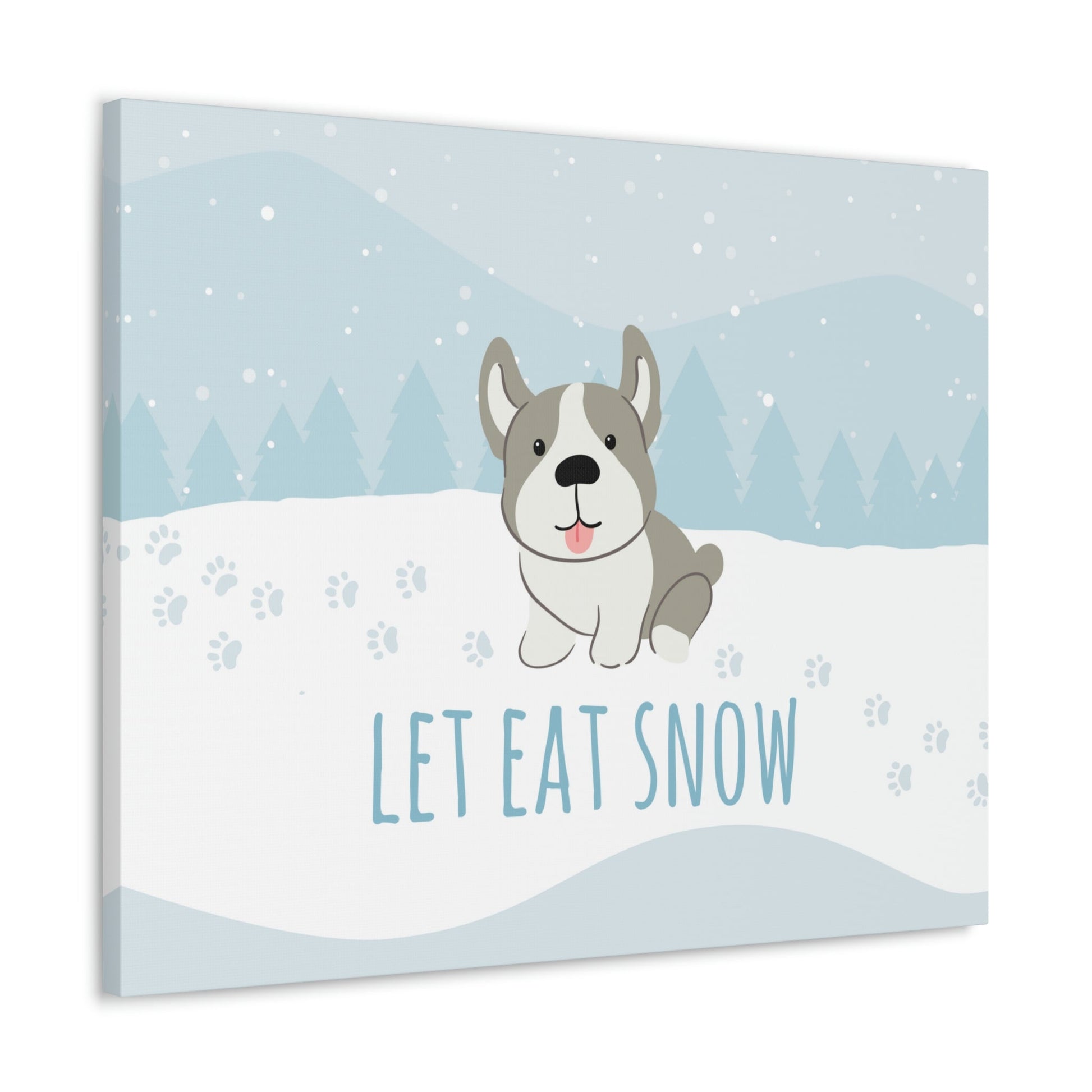 Let Eat Snow Cute Dog Anime Snow Classic Art Canvas Gallery Wraps Ichaku [Perfect Gifts Selection]