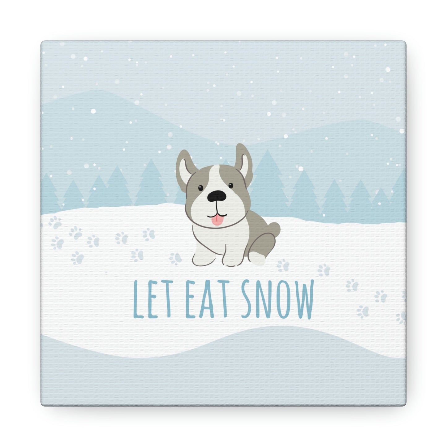 Let Eat Snow Cute Dog Anime Snow Classic Art Canvas Gallery Wraps Ichaku [Perfect Gifts Selection]