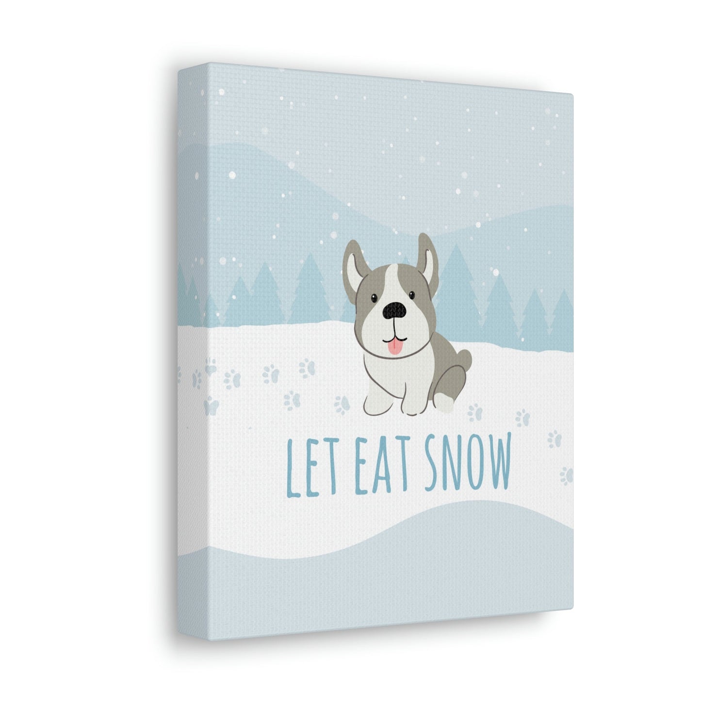 Let Eat Snow Cute Dog Anime Snow Classic Art Canvas Gallery Wraps Ichaku [Perfect Gifts Selection]