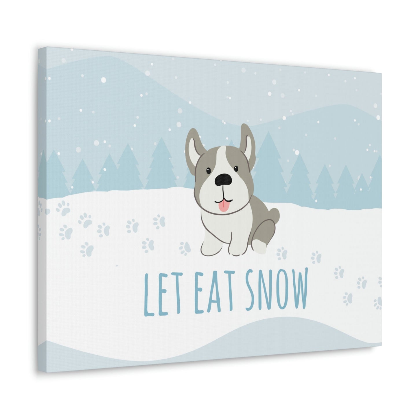 Let Eat Snow Cute Dog Anime Snow Classic Art Canvas Gallery Wraps Ichaku [Perfect Gifts Selection]