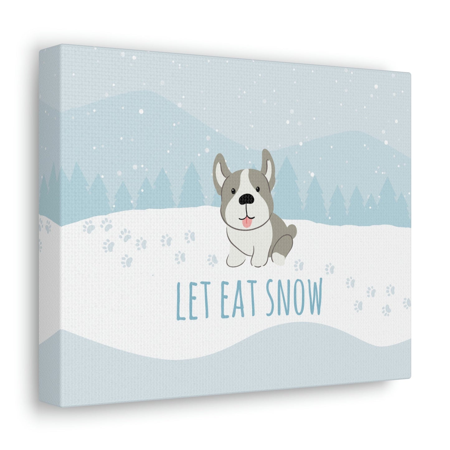 Let Eat Snow Cute Dog Anime Snow Classic Art Canvas Gallery Wraps Ichaku [Perfect Gifts Selection]