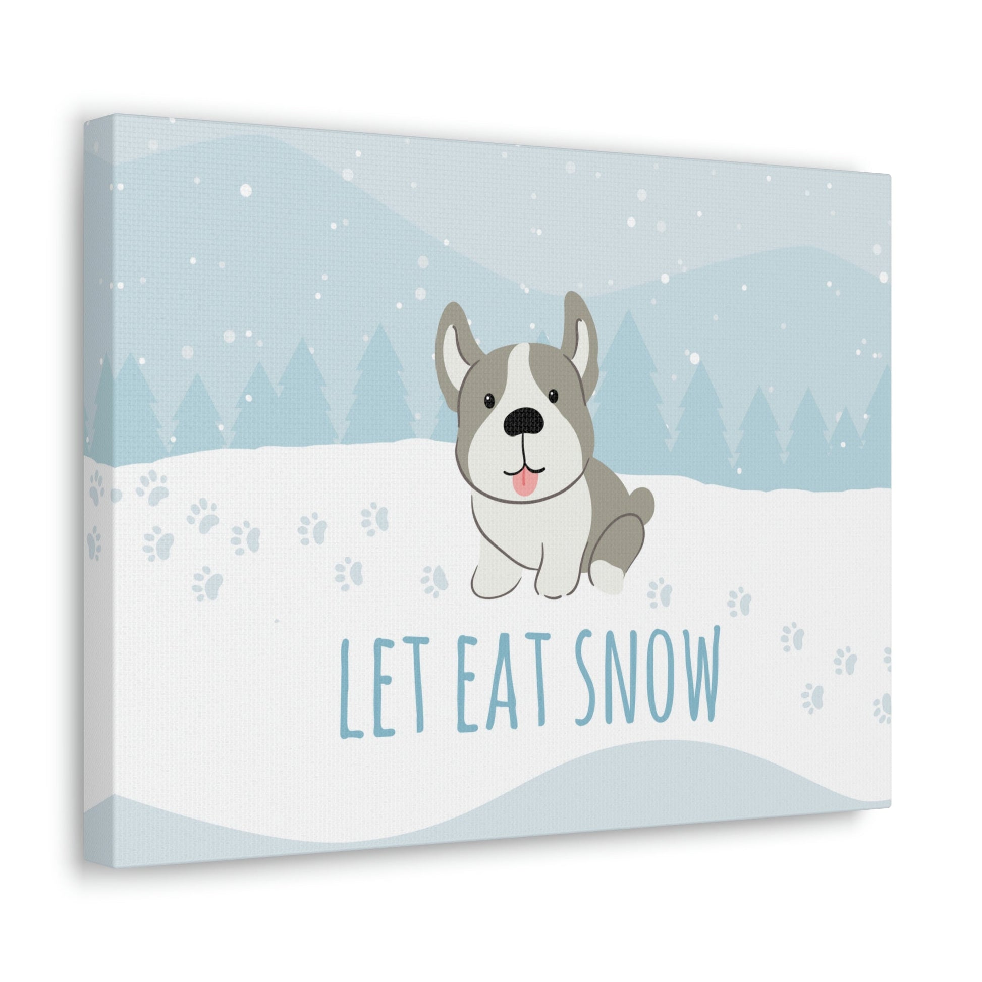 Let Eat Snow Cute Dog Anime Snow Classic Art Canvas Gallery Wraps Ichaku [Perfect Gifts Selection]