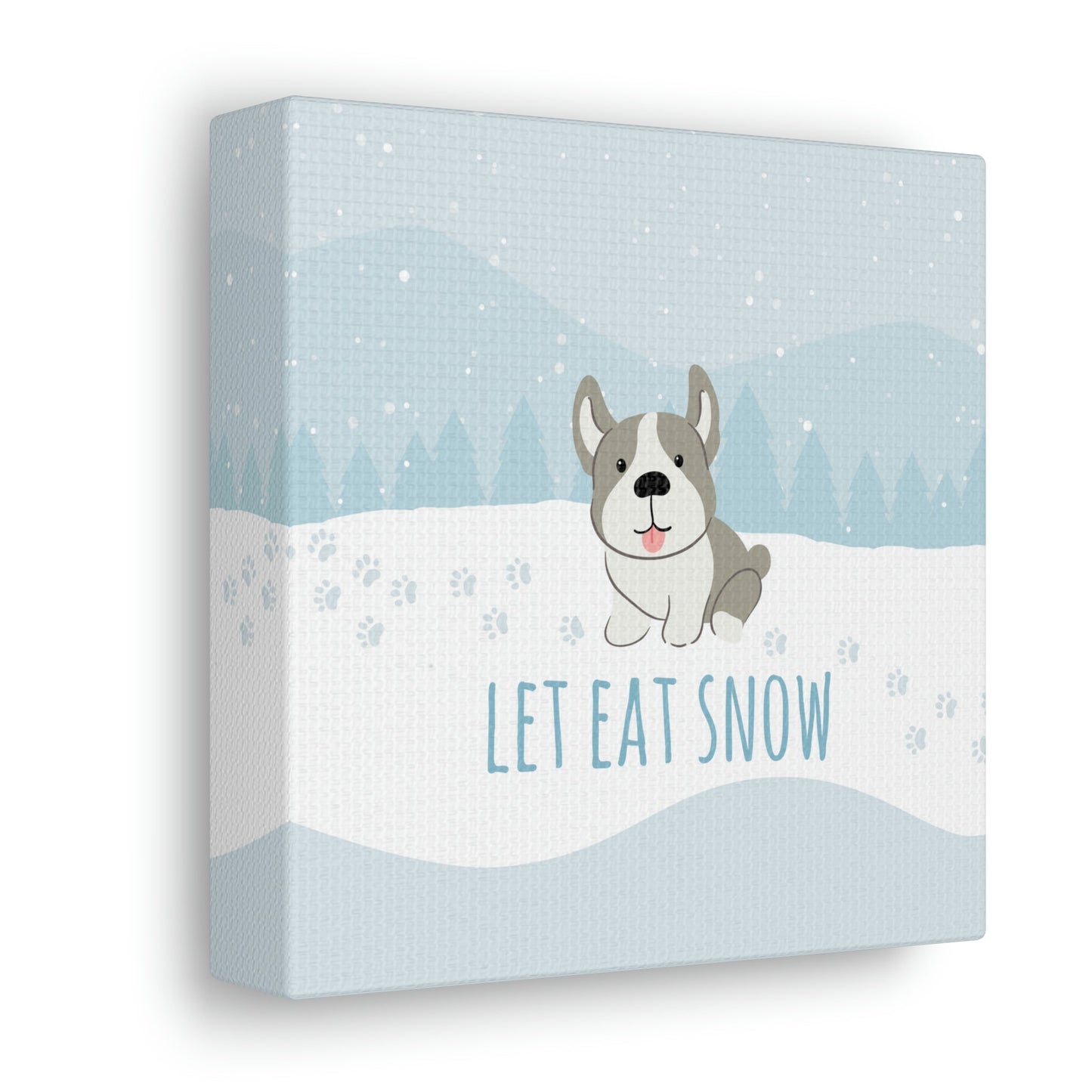 Let Eat Snow Cute Dog Anime Snow Classic Art Canvas Gallery Wraps Ichaku [Perfect Gifts Selection]