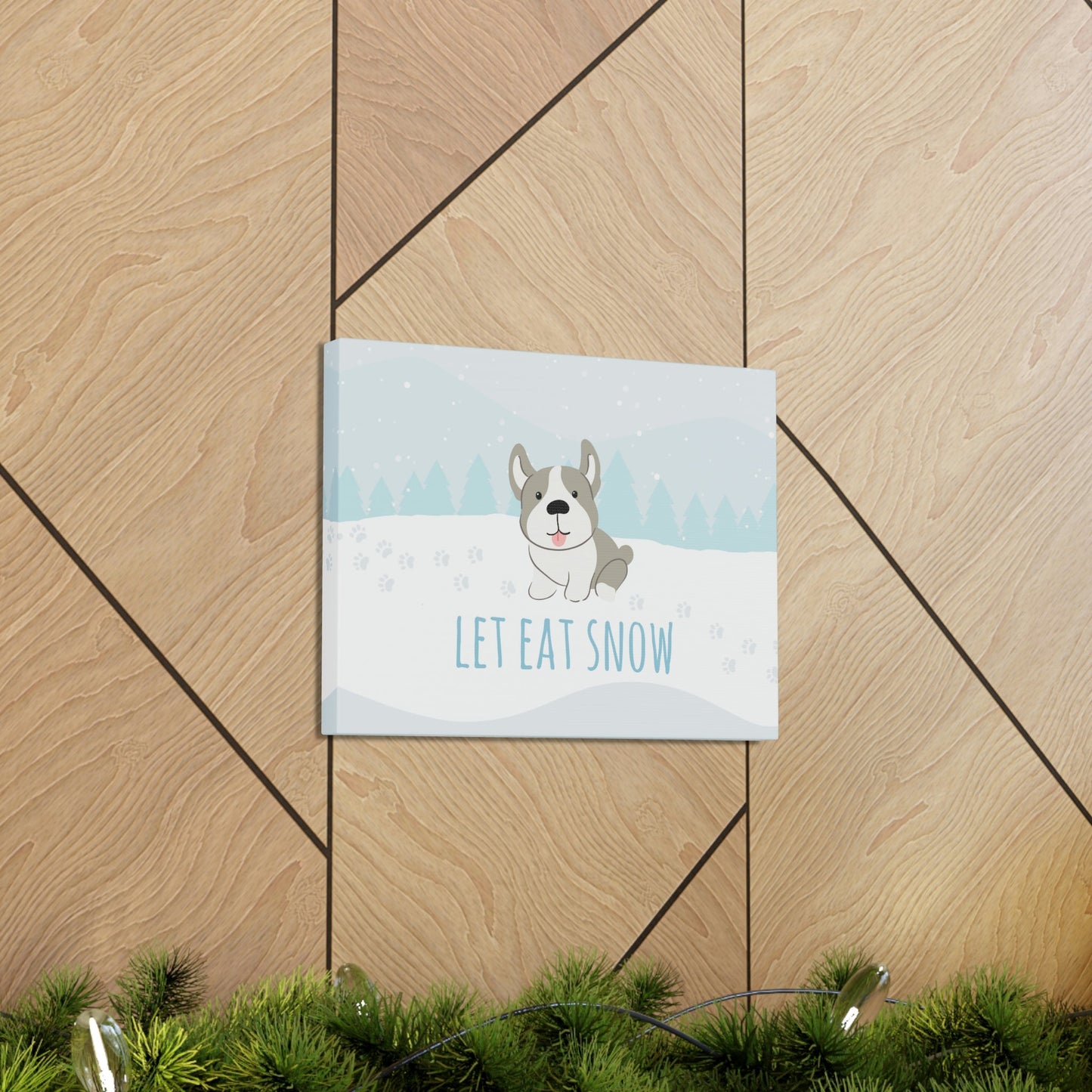 Let Eat Snow Cute Dog Anime Snow Classic Art Canvas Gallery Wraps Ichaku [Perfect Gifts Selection]