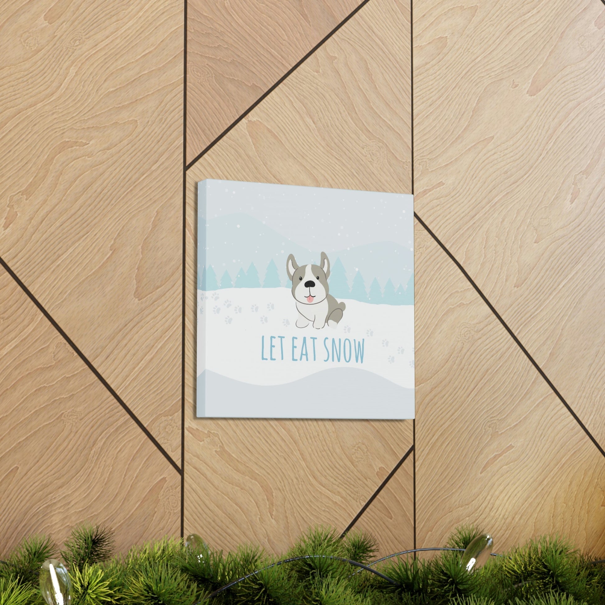 Let Eat Snow Cute Dog Anime Snow Classic Art Canvas Gallery Wraps Ichaku [Perfect Gifts Selection]