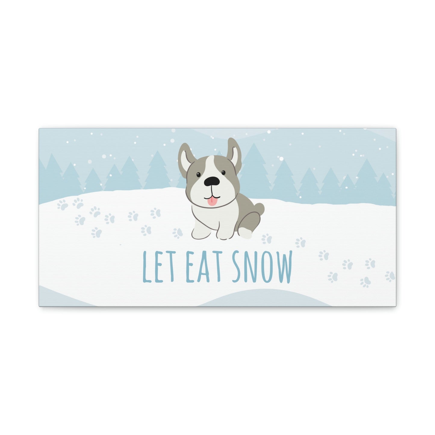 Let Eat Snow Cute Dog Anime Snow Classic Art Canvas Gallery Wraps Ichaku [Perfect Gifts Selection]