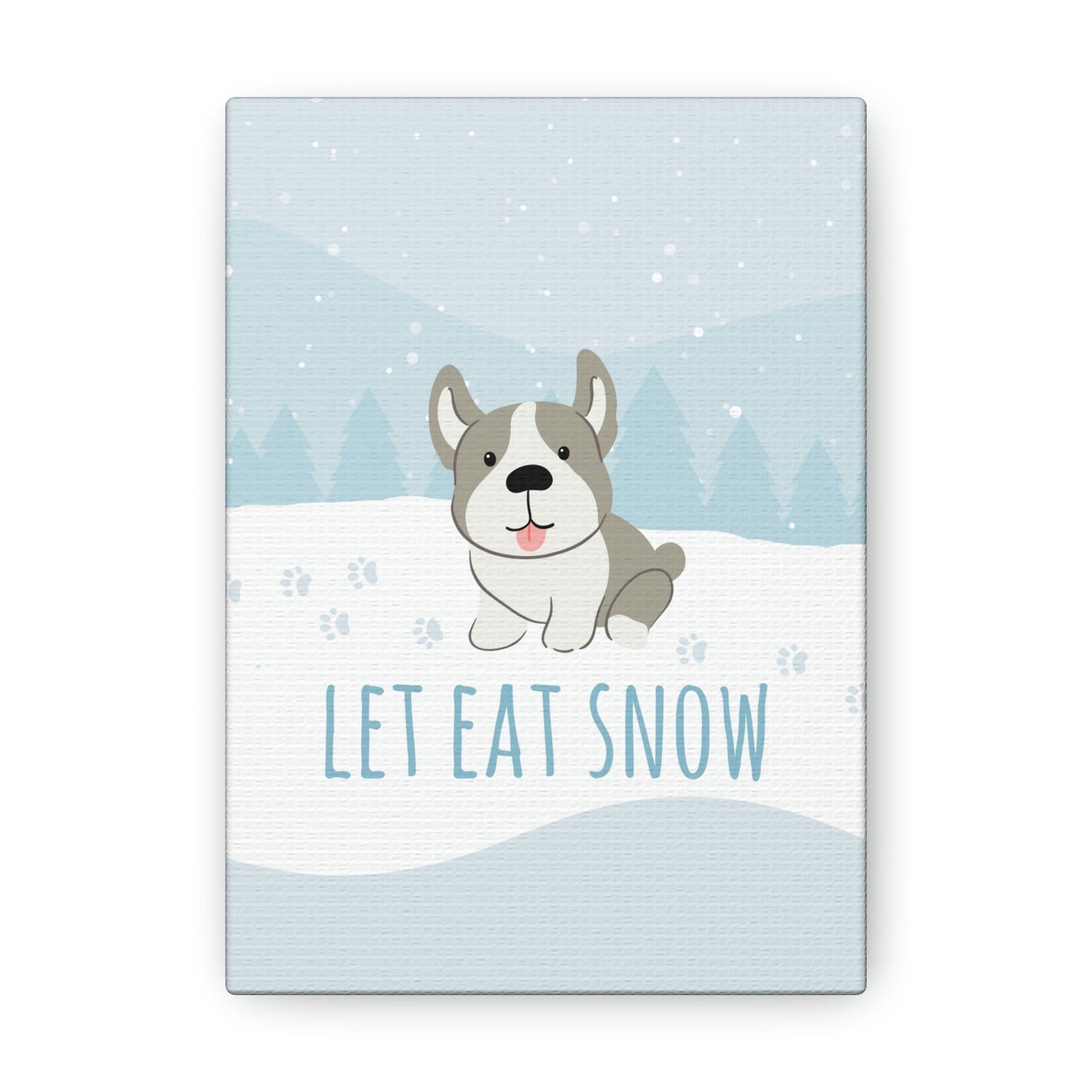 Let Eat Snow Cute Dog Anime Snow Classic Art Canvas Gallery Wraps Ichaku [Perfect Gifts Selection]