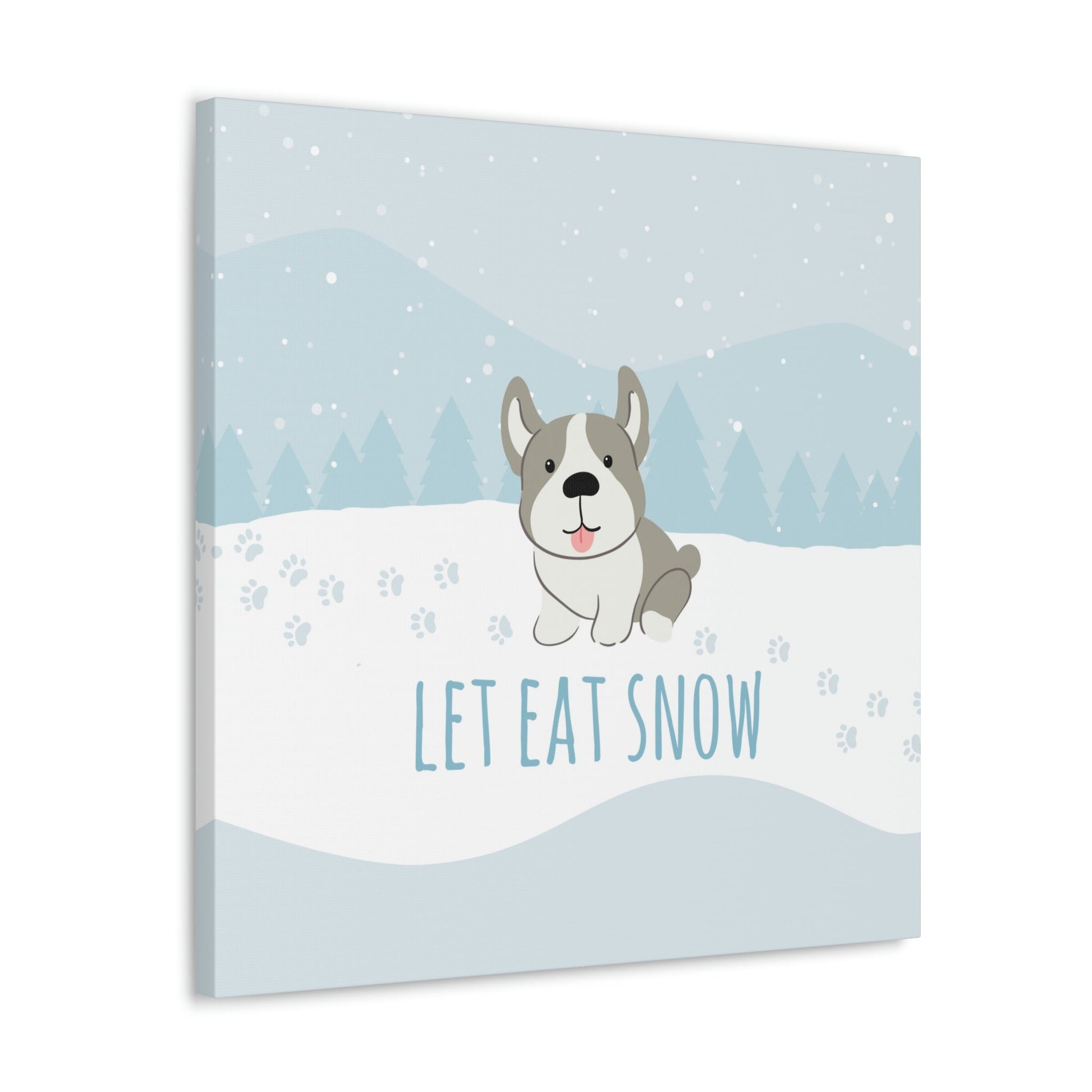 Let Eat Snow Cute Dog Anime Snow Classic Art Canvas Gallery Wraps Ichaku [Perfect Gifts Selection]