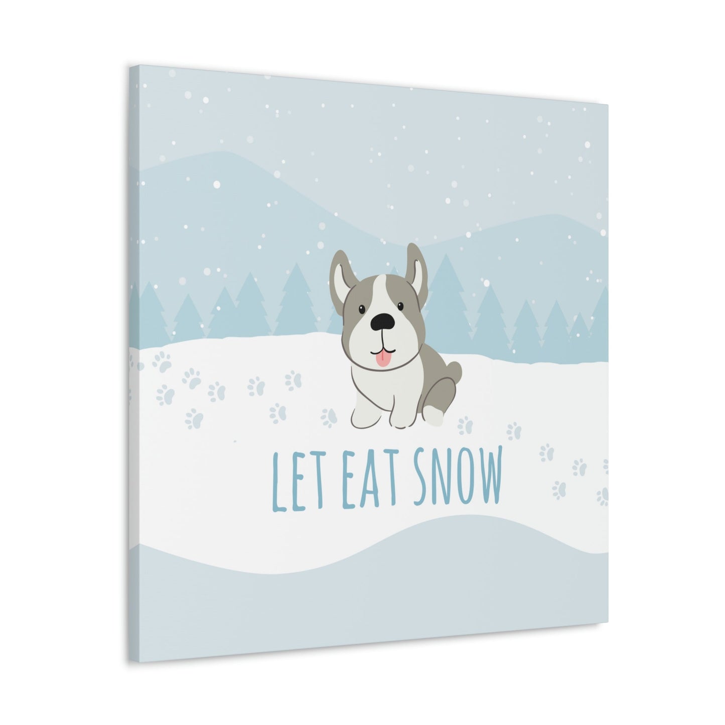 Let Eat Snow Cute Dog Anime Snow Classic Art Canvas Gallery Wraps Ichaku [Perfect Gifts Selection]