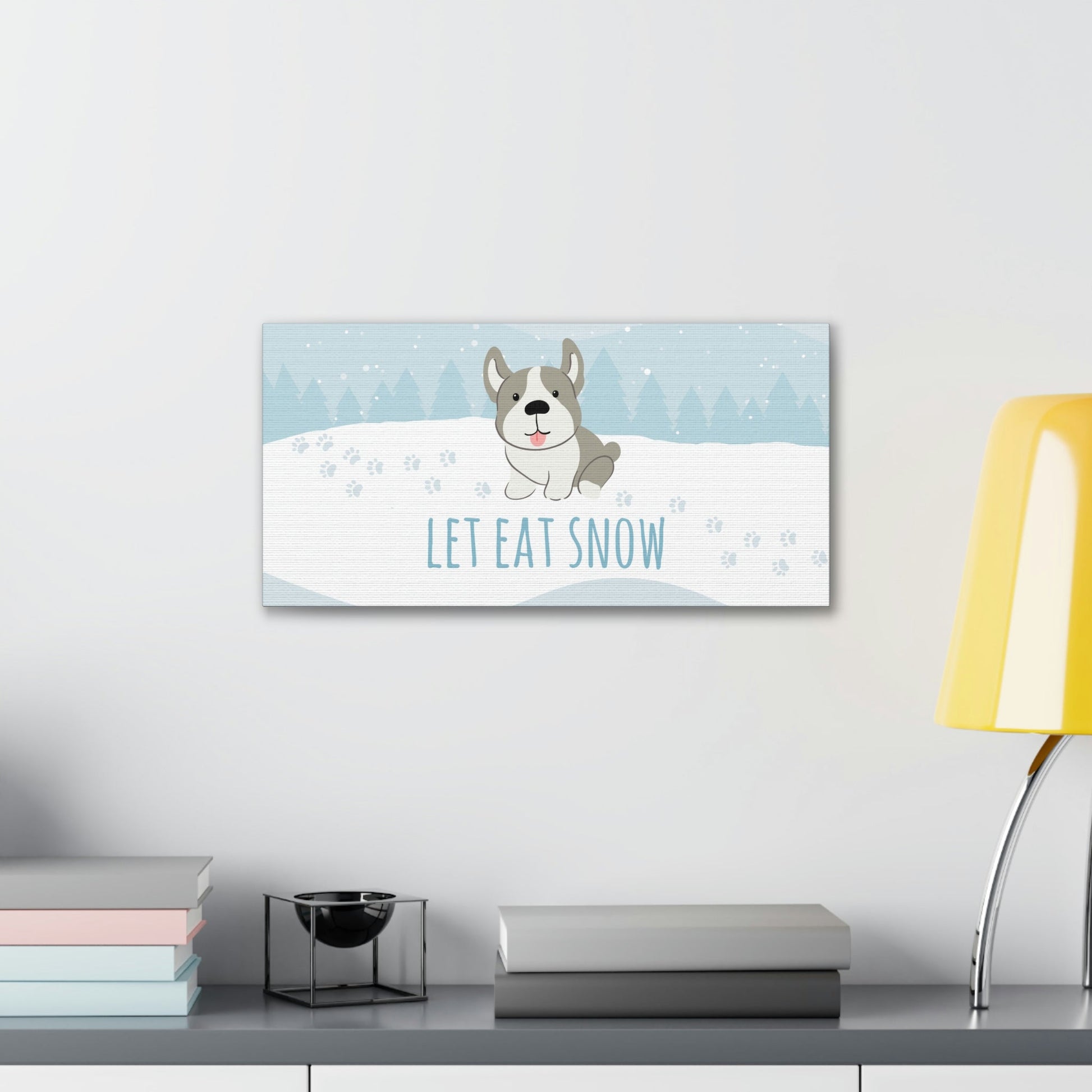 Let Eat Snow Cute Dog Anime Snow Classic Art Canvas Gallery Wraps Ichaku [Perfect Gifts Selection]