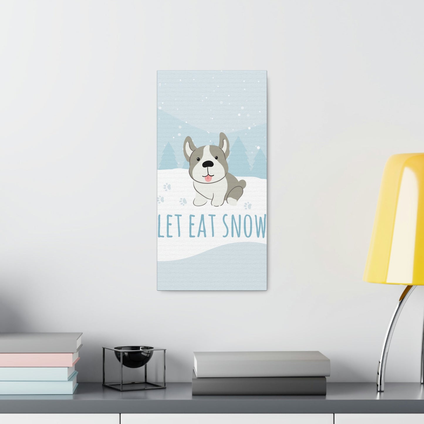 Let Eat Snow Cute Dog Anime Snow Classic Art Canvas Gallery Wraps Ichaku [Perfect Gifts Selection]