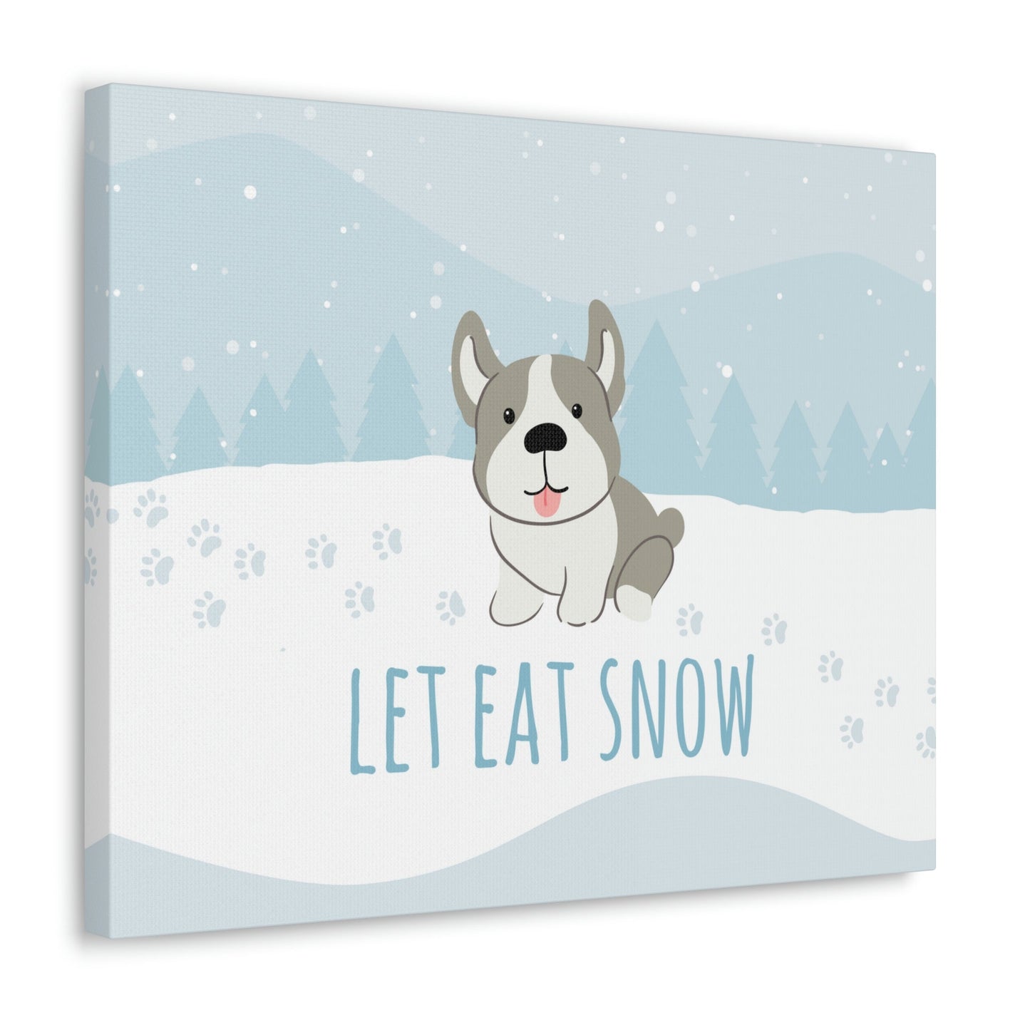 Let Eat Snow Cute Dog Anime Snow Classic Art Canvas Gallery Wraps Ichaku [Perfect Gifts Selection]