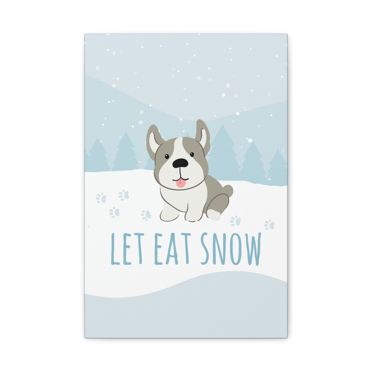 Let Eat Snow Cute Dog Anime Snow Classic Art Canvas Gallery Wraps Ichaku [Perfect Gifts Selection]