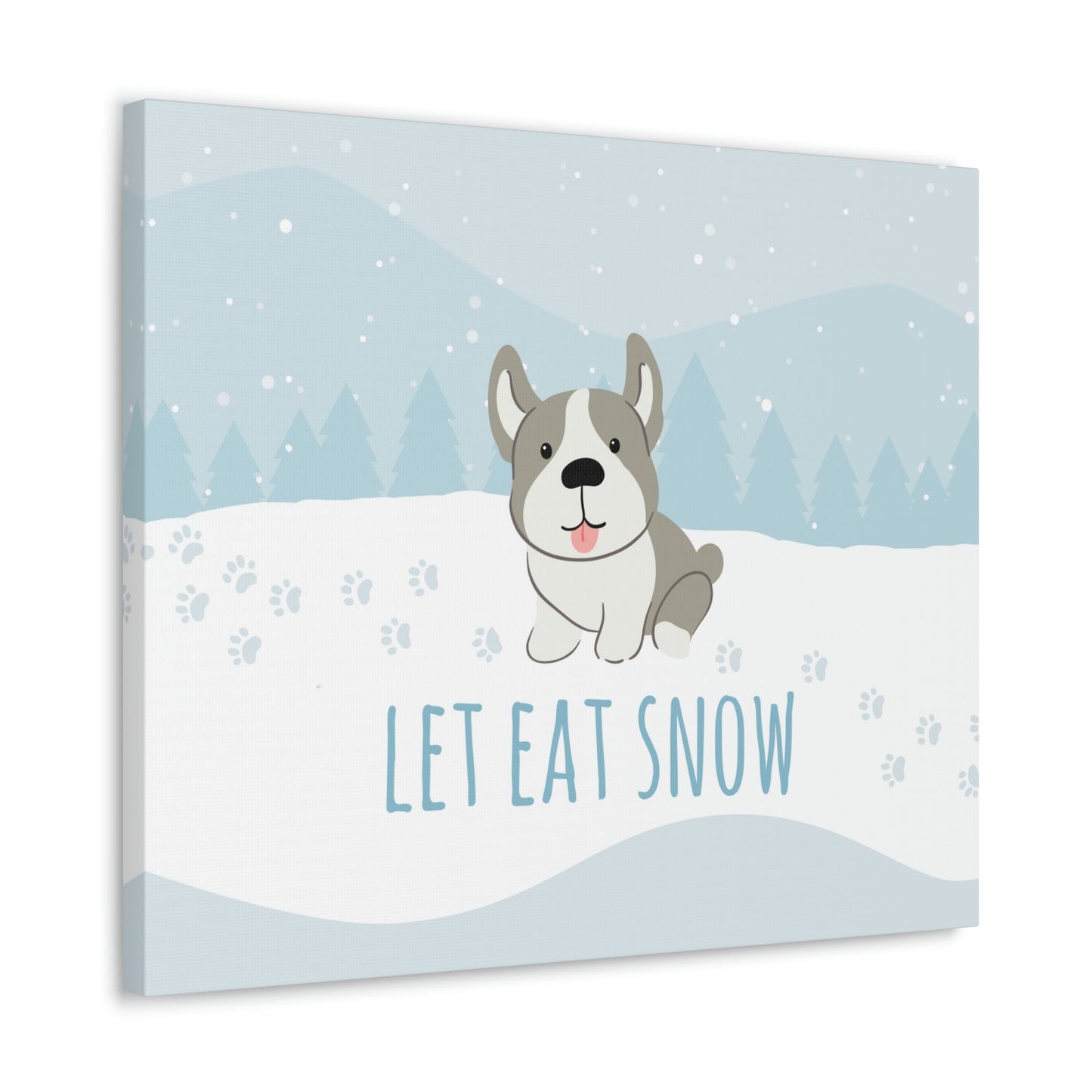 Let Eat Snow Cute Dog Anime Snow Classic Art Canvas Gallery Wraps Ichaku [Perfect Gifts Selection]