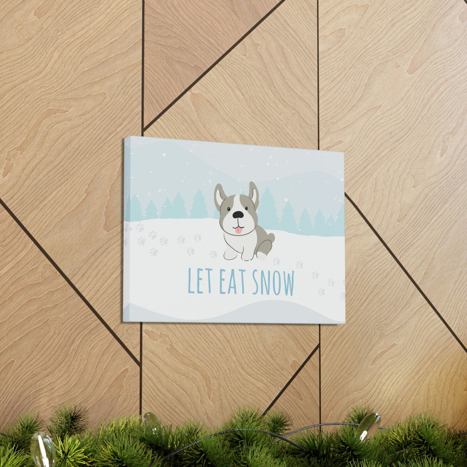 Let Eat Snow Cute Dog Anime Snow Classic Art Canvas Gallery Wraps Ichaku [Perfect Gifts Selection]