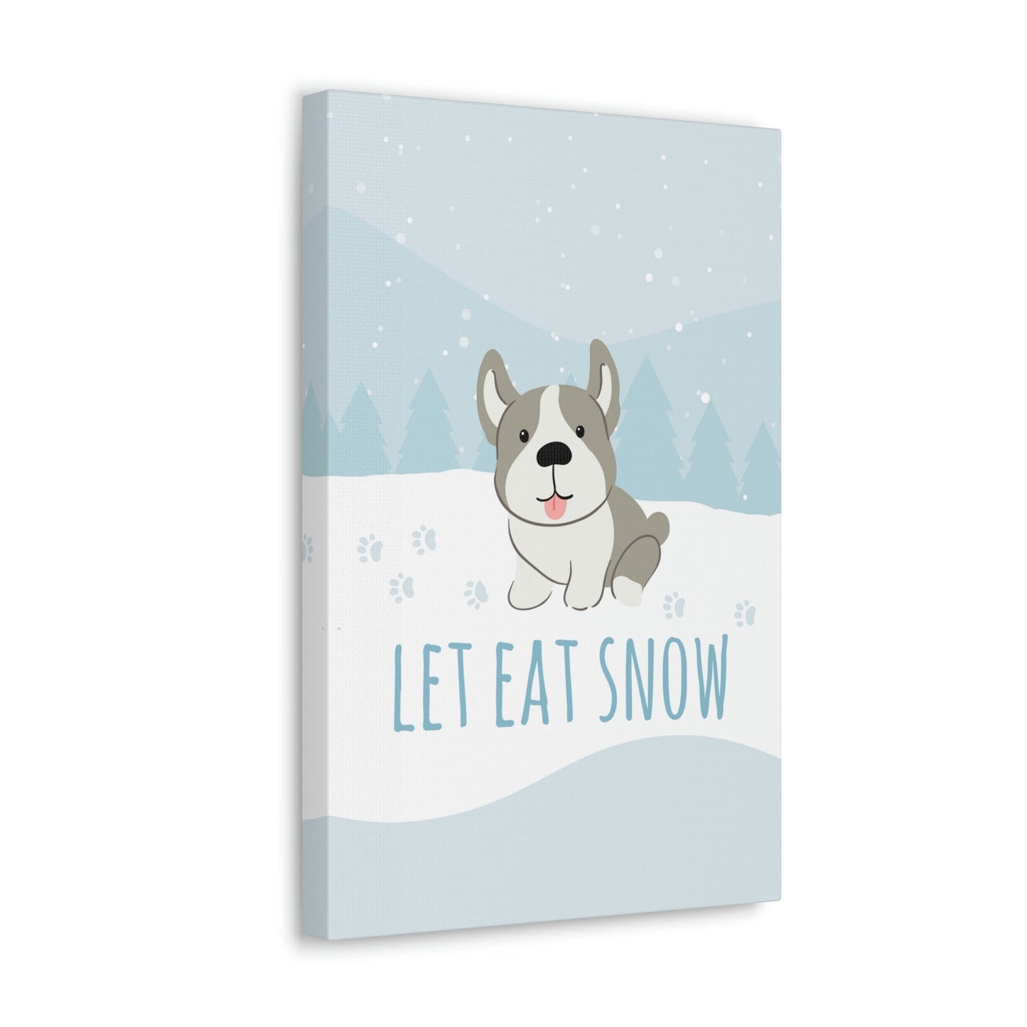 Let Eat Snow Cute Dog Anime Snow Classic Art Canvas Gallery Wraps Ichaku [Perfect Gifts Selection]