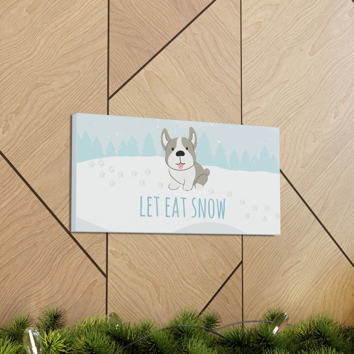 Let Eat Snow Cute Dog Anime Snow Classic Art Canvas Gallery Wraps Ichaku [Perfect Gifts Selection]