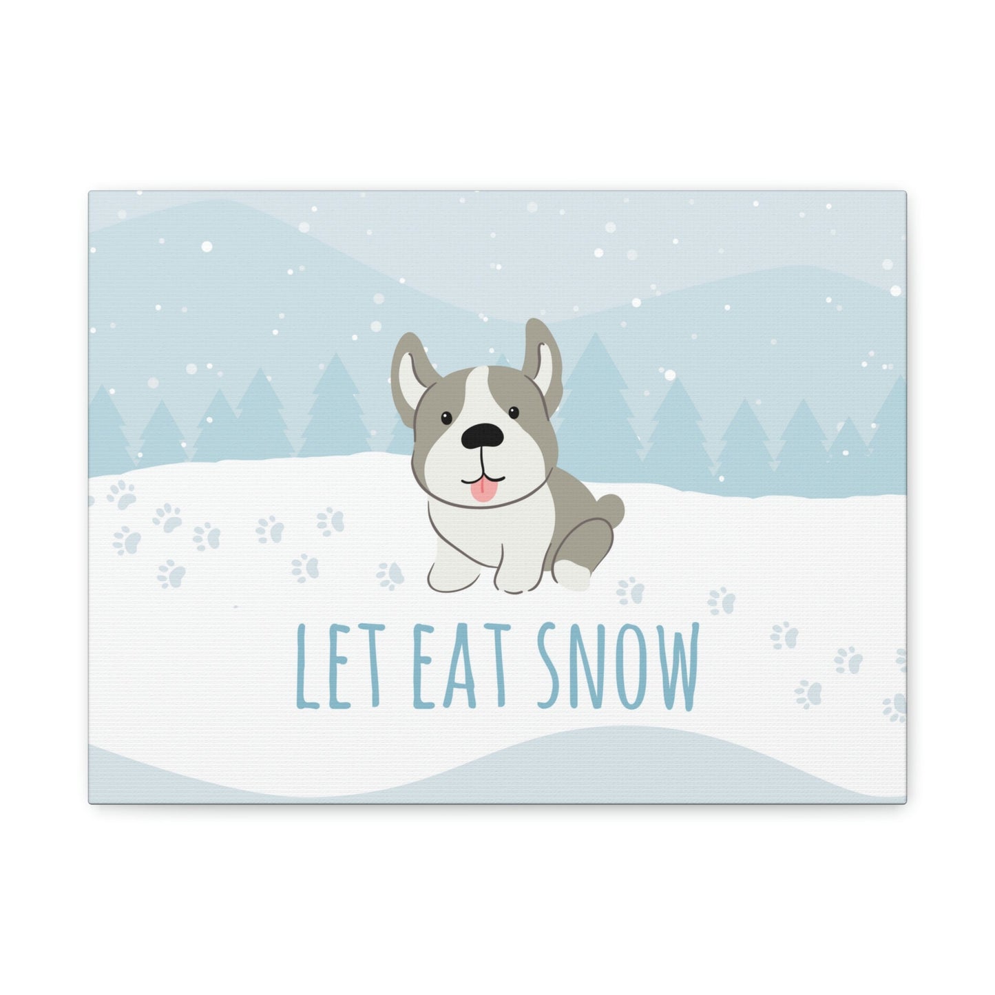 Let Eat Snow Cute Dog Anime Snow Classic Art Canvas Gallery Wraps Ichaku [Perfect Gifts Selection]