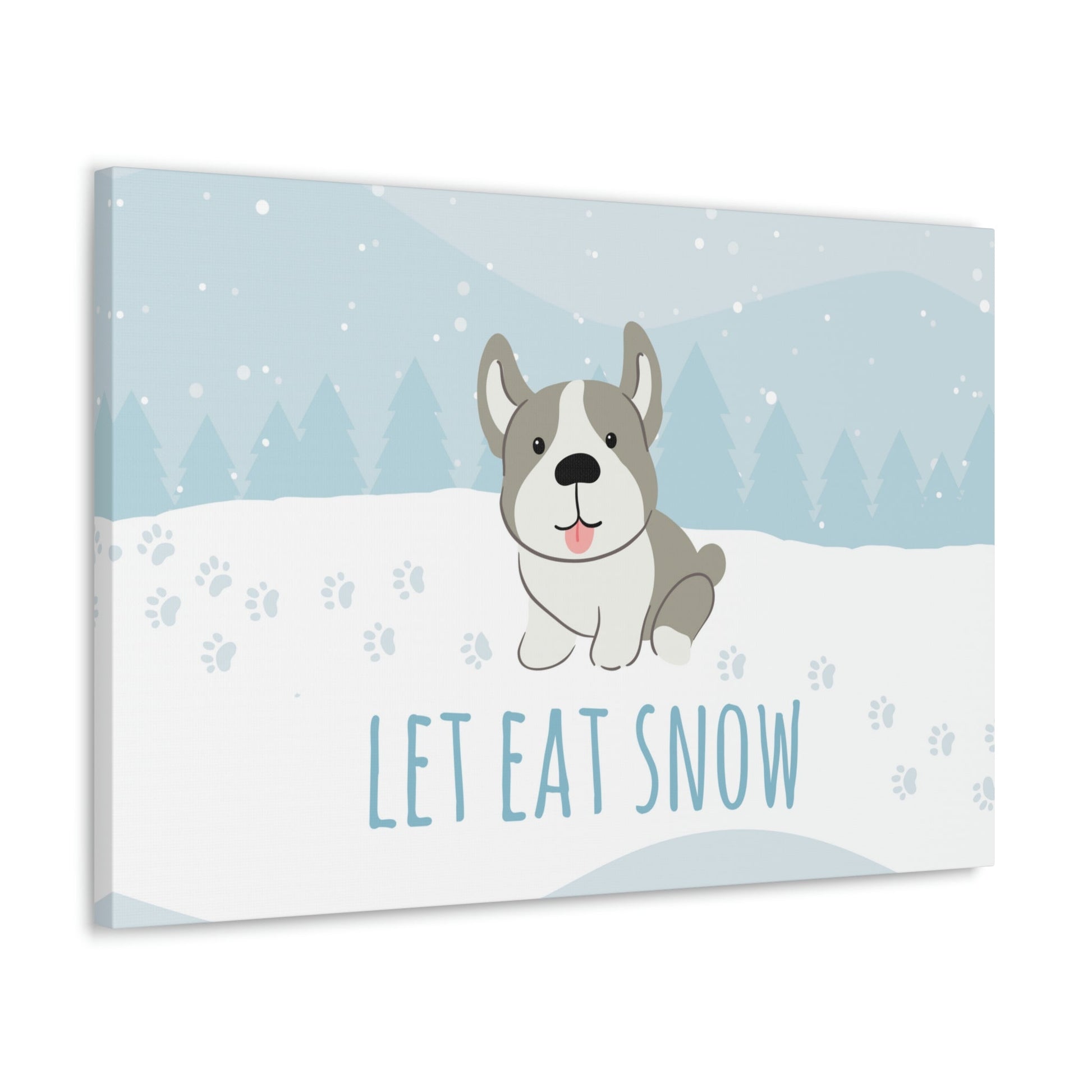 Let Eat Snow Cute Dog Anime Snow Classic Art Canvas Gallery Wraps Ichaku [Perfect Gifts Selection]