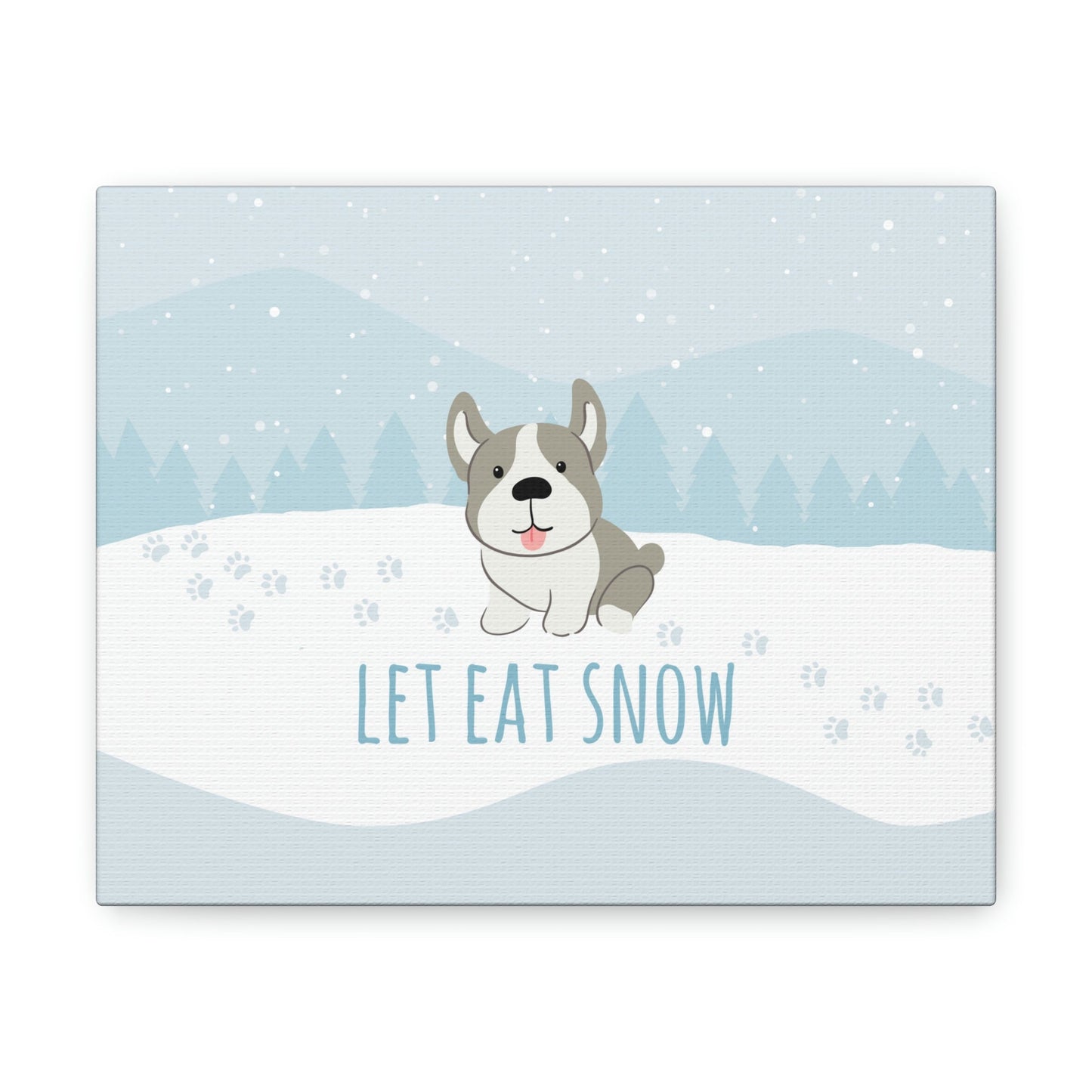 Let Eat Snow Cute Dog Anime Snow Classic Art Canvas Gallery Wraps Ichaku [Perfect Gifts Selection]