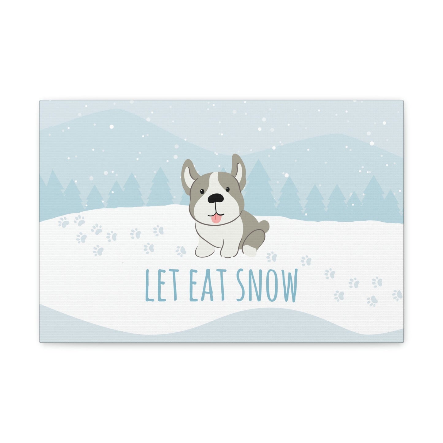 Let Eat Snow Cute Dog Anime Snow Classic Art Canvas Gallery Wraps Ichaku [Perfect Gifts Selection]