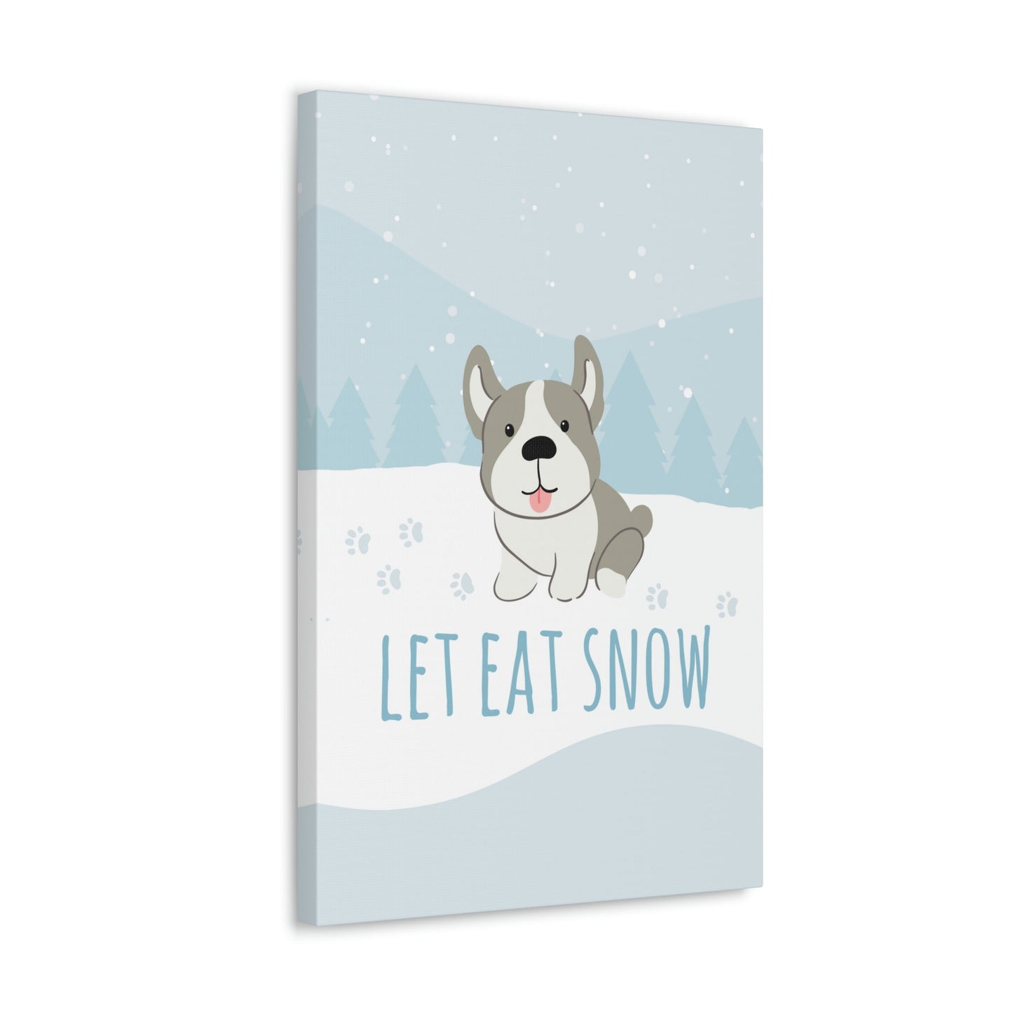 Let Eat Snow Cute Dog Anime Snow Classic Art Canvas Gallery Wraps Ichaku [Perfect Gifts Selection]