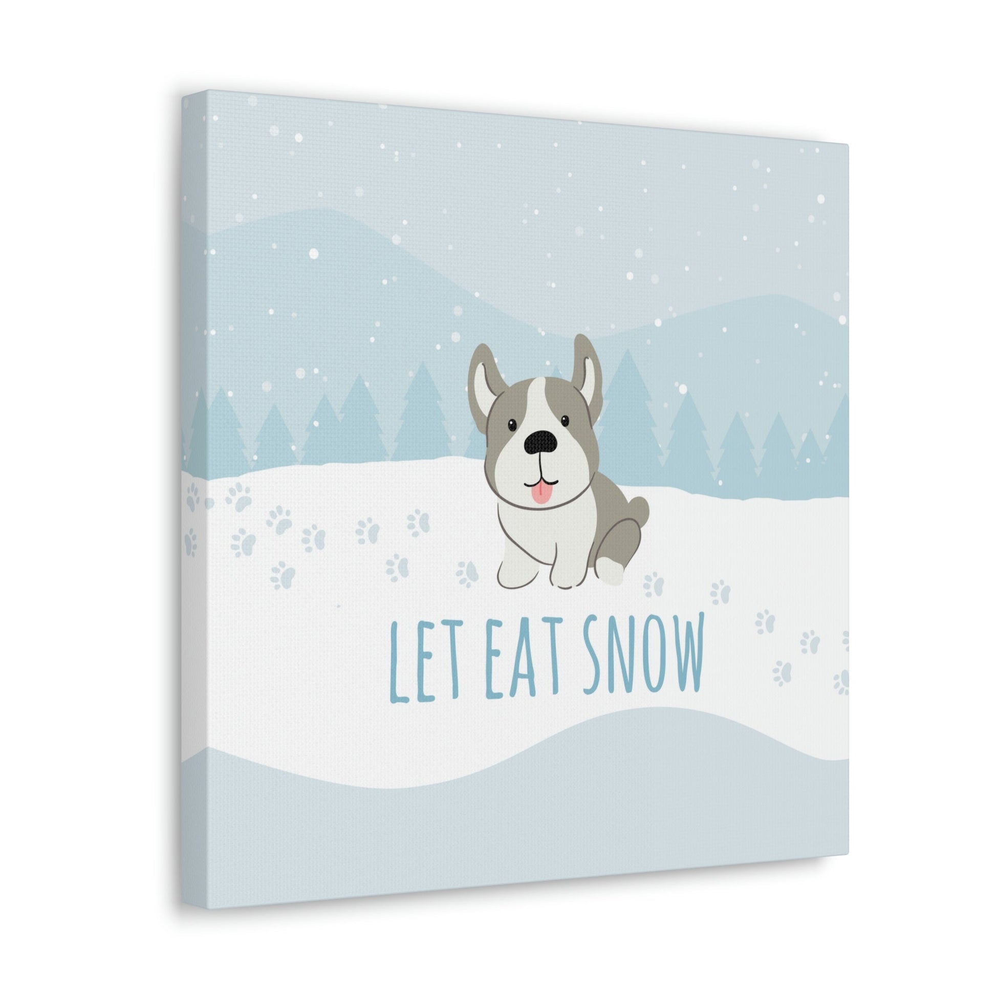 Let Eat Snow Cute Dog Anime Snow Classic Art Canvas Gallery Wraps Ichaku [Perfect Gifts Selection]