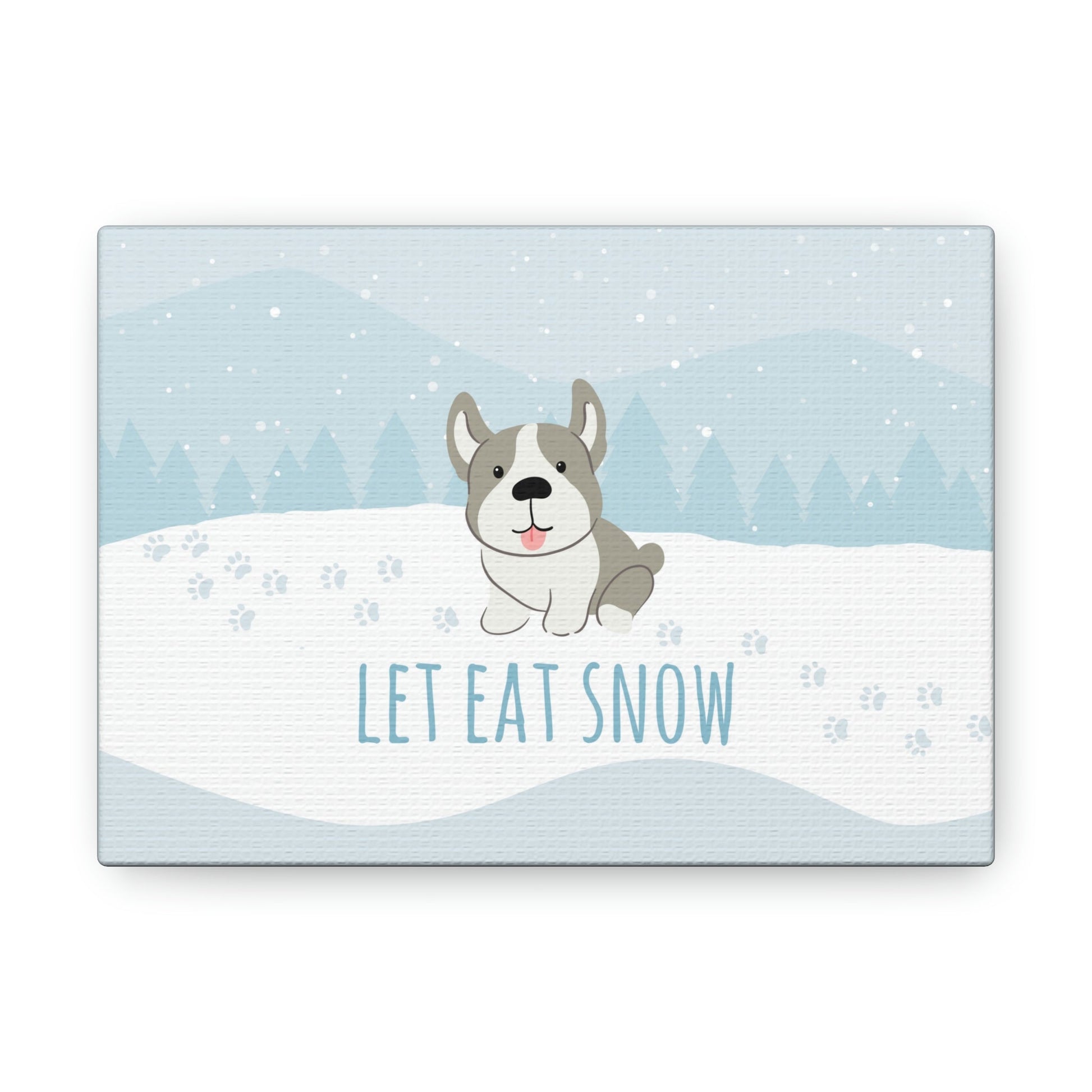 Let Eat Snow Cute Dog Anime Snow Classic Art Canvas Gallery Wraps Ichaku [Perfect Gifts Selection]