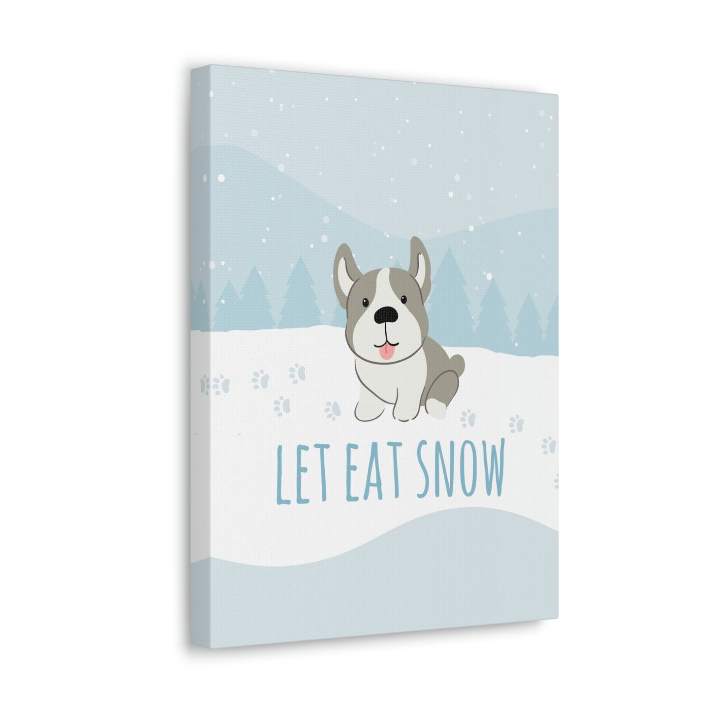 Let Eat Snow Cute Dog Anime Snow Classic Art Canvas Gallery Wraps Ichaku [Perfect Gifts Selection]