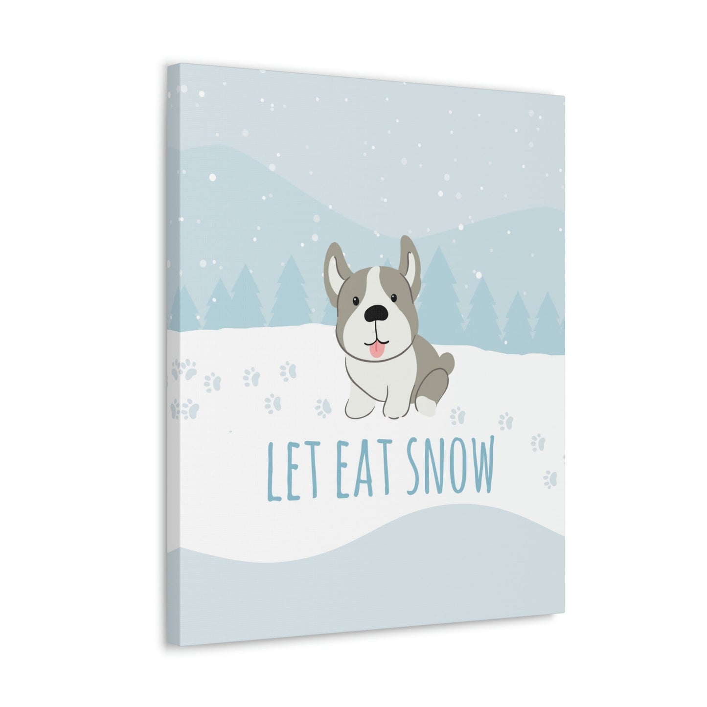 Let Eat Snow Cute Dog Anime Snow Classic Art Canvas Gallery Wraps Ichaku [Perfect Gifts Selection]