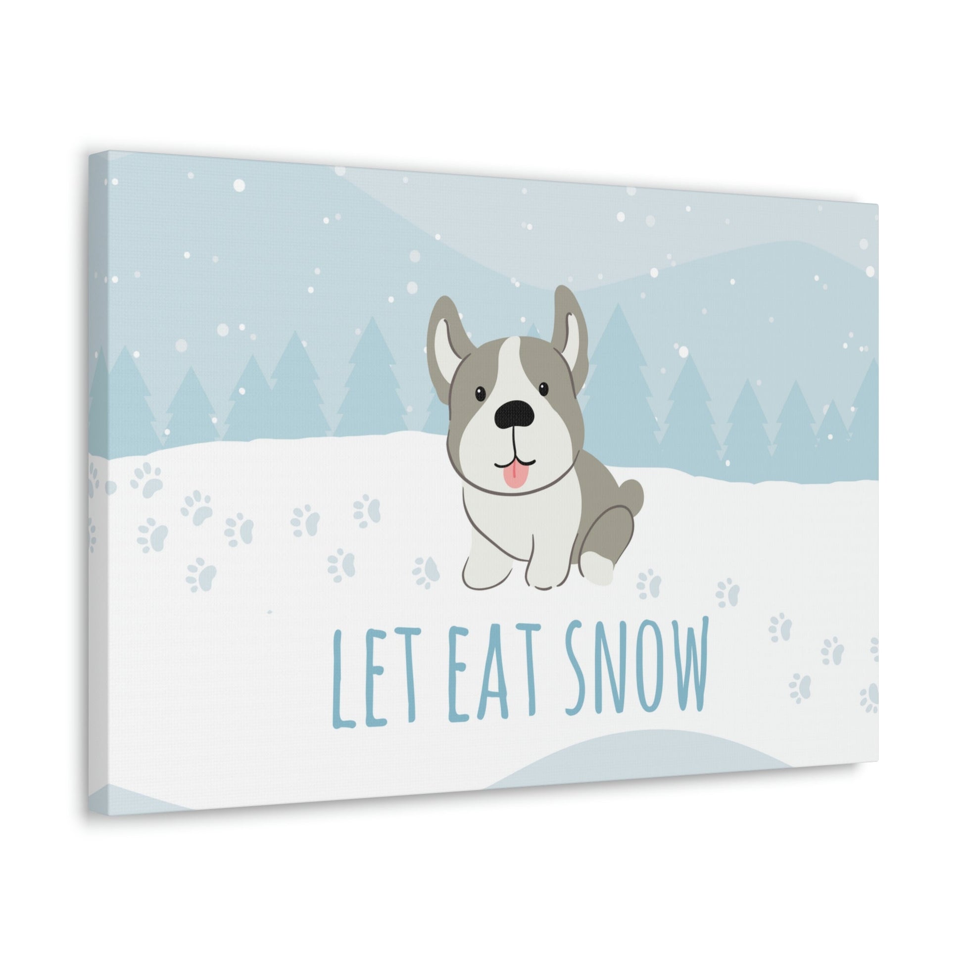 Let Eat Snow Cute Dog Anime Snow Classic Art Canvas Gallery Wraps Ichaku [Perfect Gifts Selection]