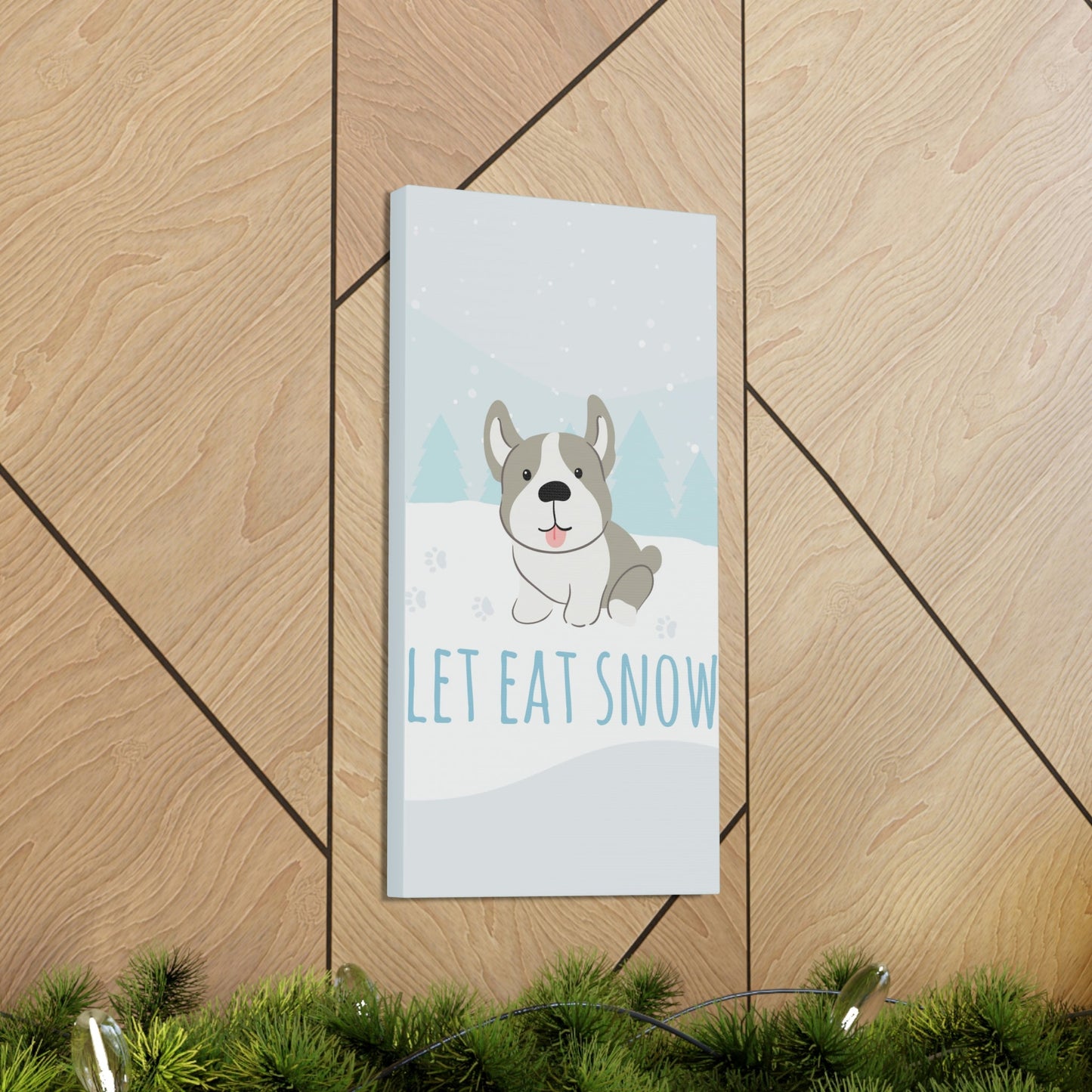 Let Eat Snow Cute Dog Anime Snow Classic Art Canvas Gallery Wraps Ichaku [Perfect Gifts Selection]