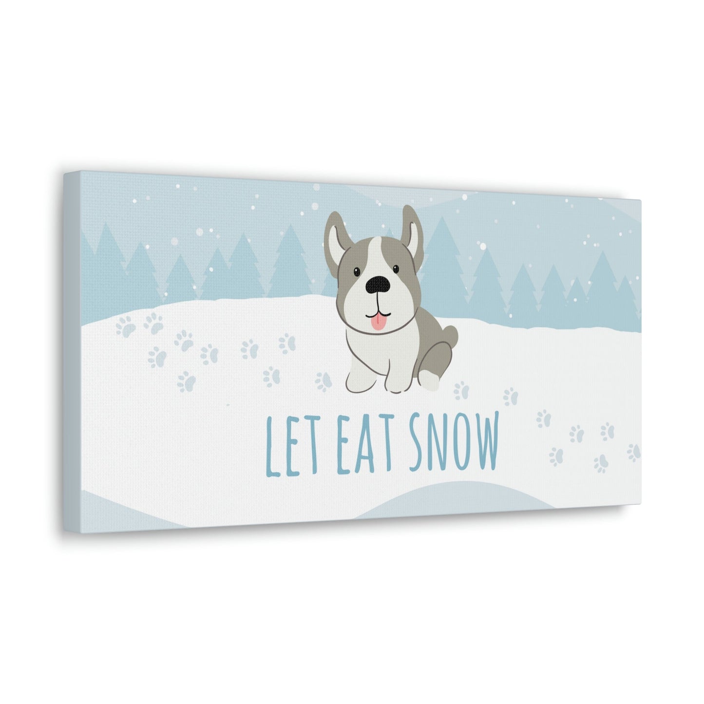 Let Eat Snow Cute Dog Anime Snow Classic Art Canvas Gallery Wraps Ichaku [Perfect Gifts Selection]