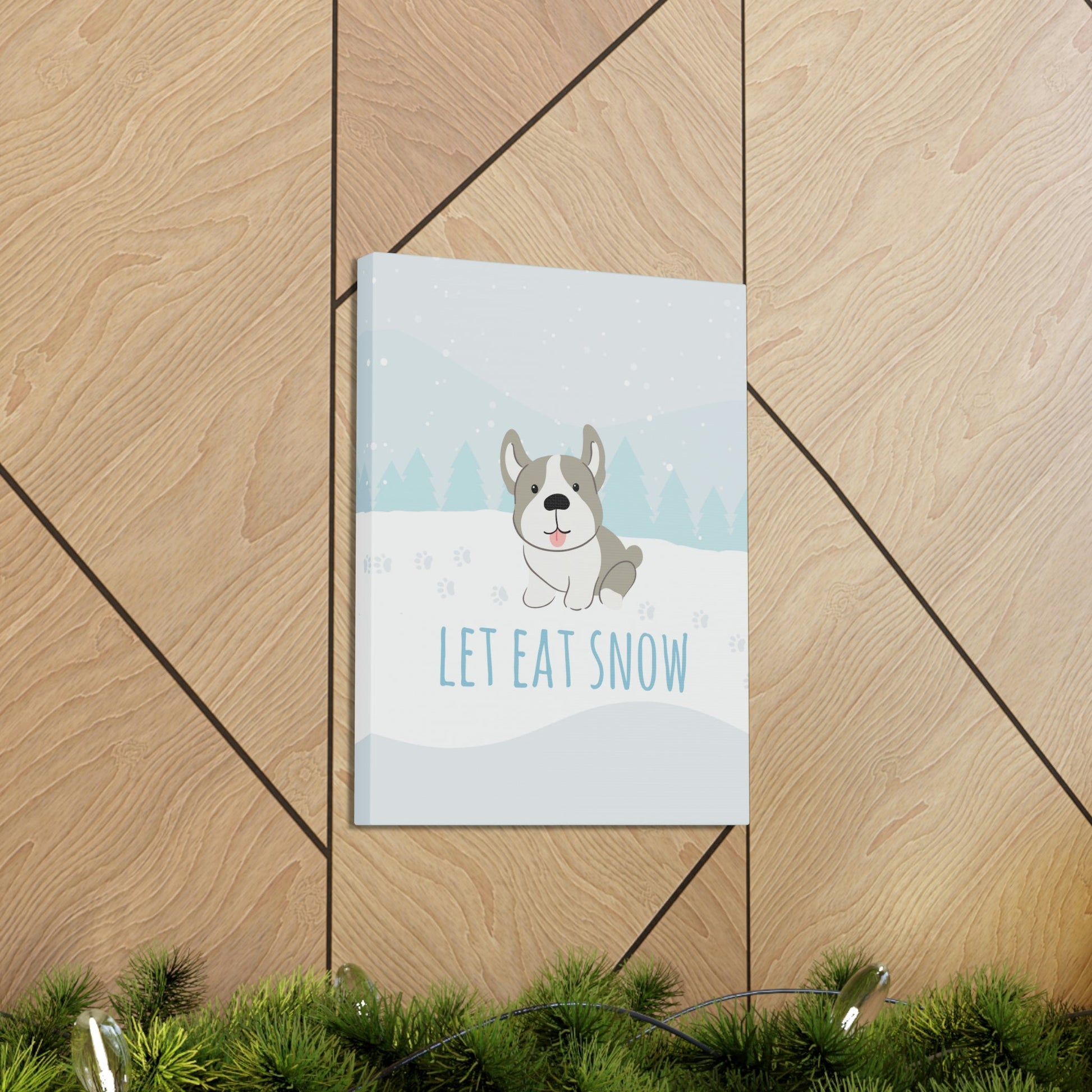 Let Eat Snow Cute Dog Anime Snow Classic Art Canvas Gallery Wraps Ichaku [Perfect Gifts Selection]