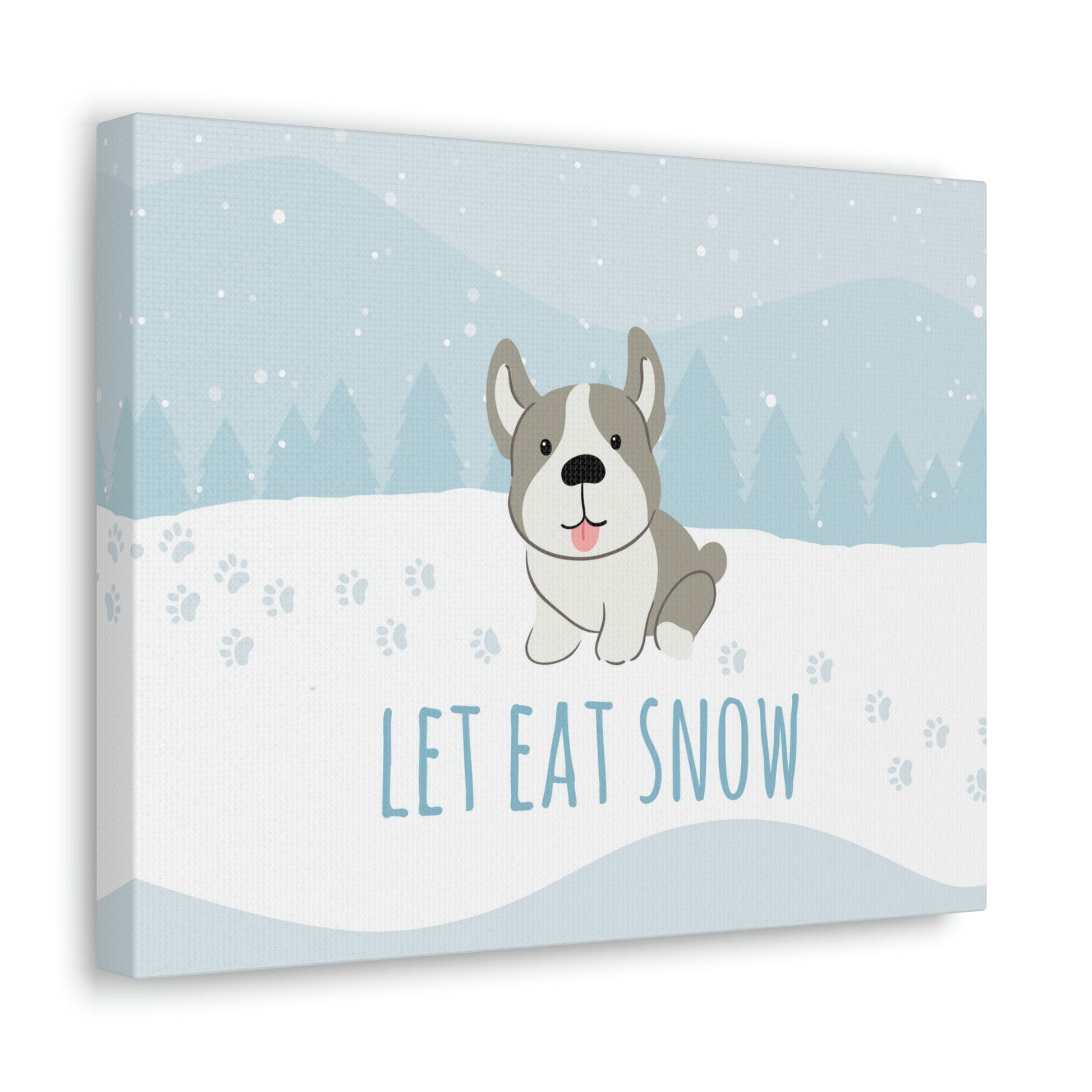 Let Eat Snow Cute Dog Anime Snow Classic Art Canvas Gallery Wraps Ichaku [Perfect Gifts Selection]