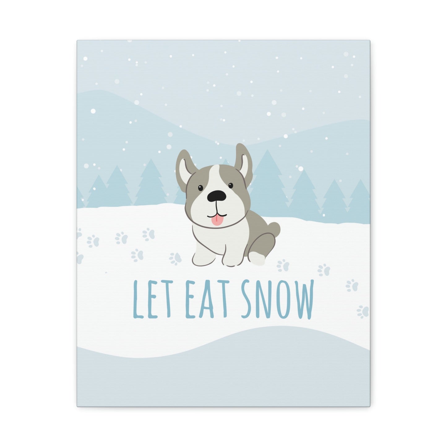 Let Eat Snow Cute Dog Anime Snow Classic Art Canvas Gallery Wraps Ichaku [Perfect Gifts Selection]