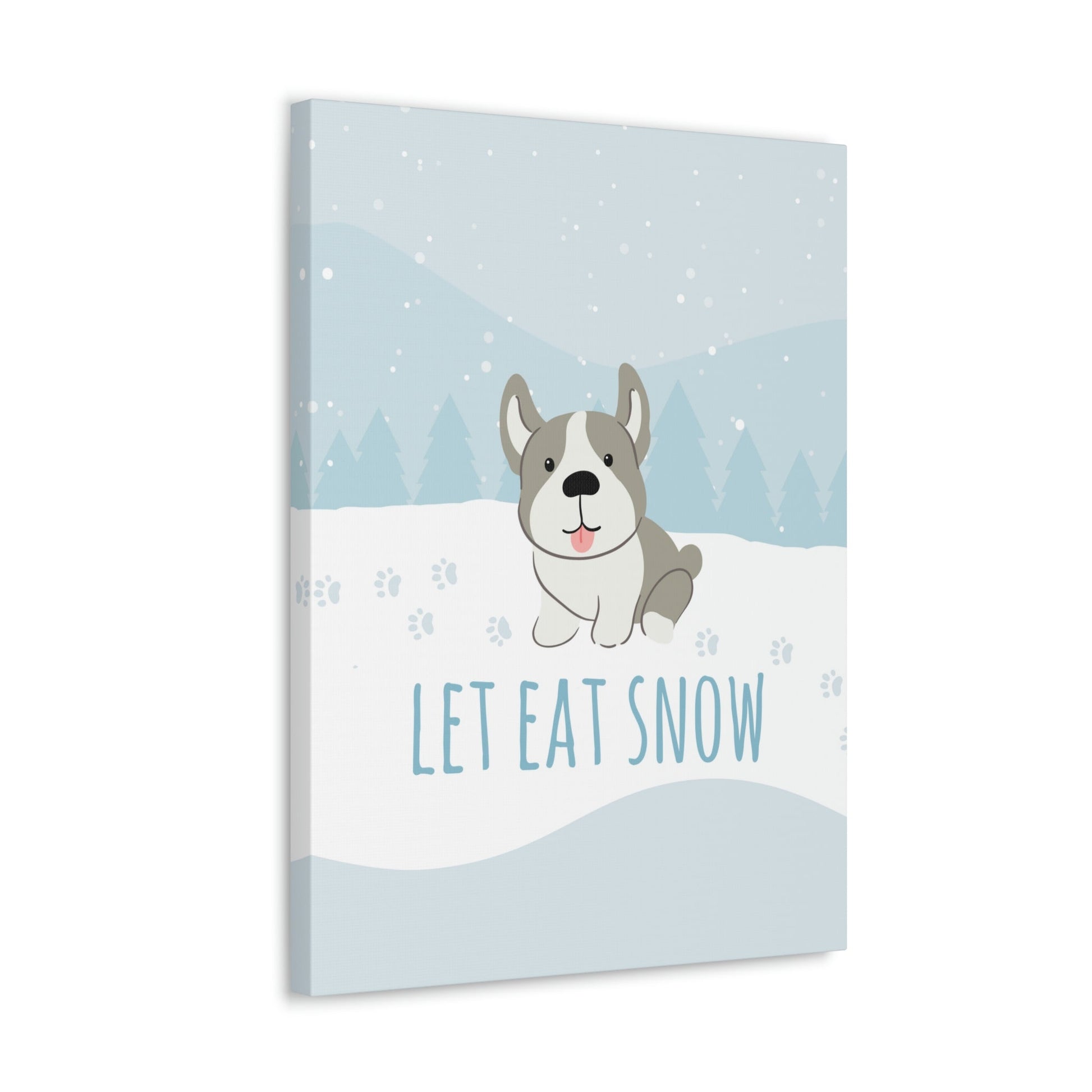 Let Eat Snow Cute Dog Anime Snow Classic Art Canvas Gallery Wraps Ichaku [Perfect Gifts Selection]