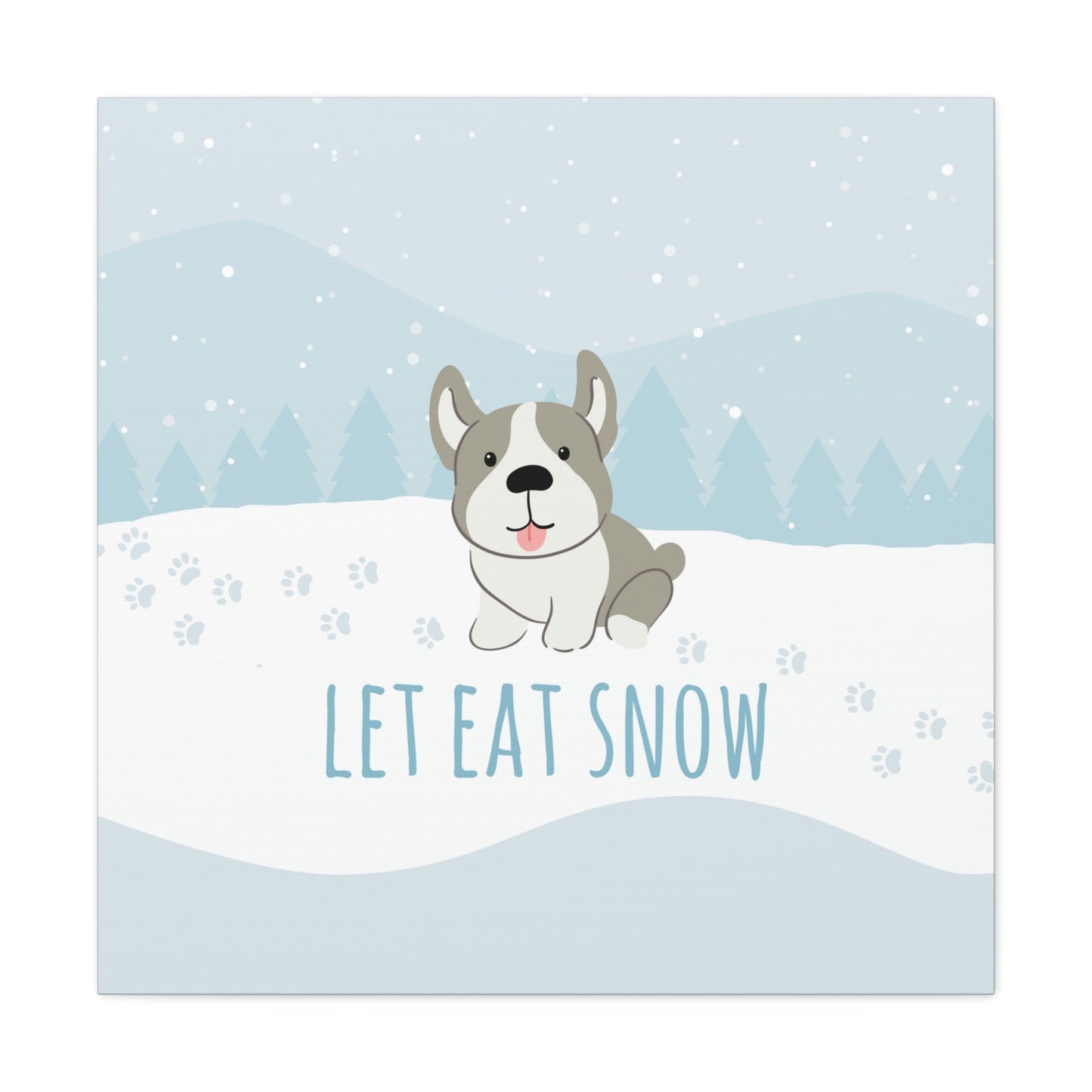 Let Eat Snow Cute Dog Anime Snow Classic Art Canvas Gallery Wraps Ichaku [Perfect Gifts Selection]