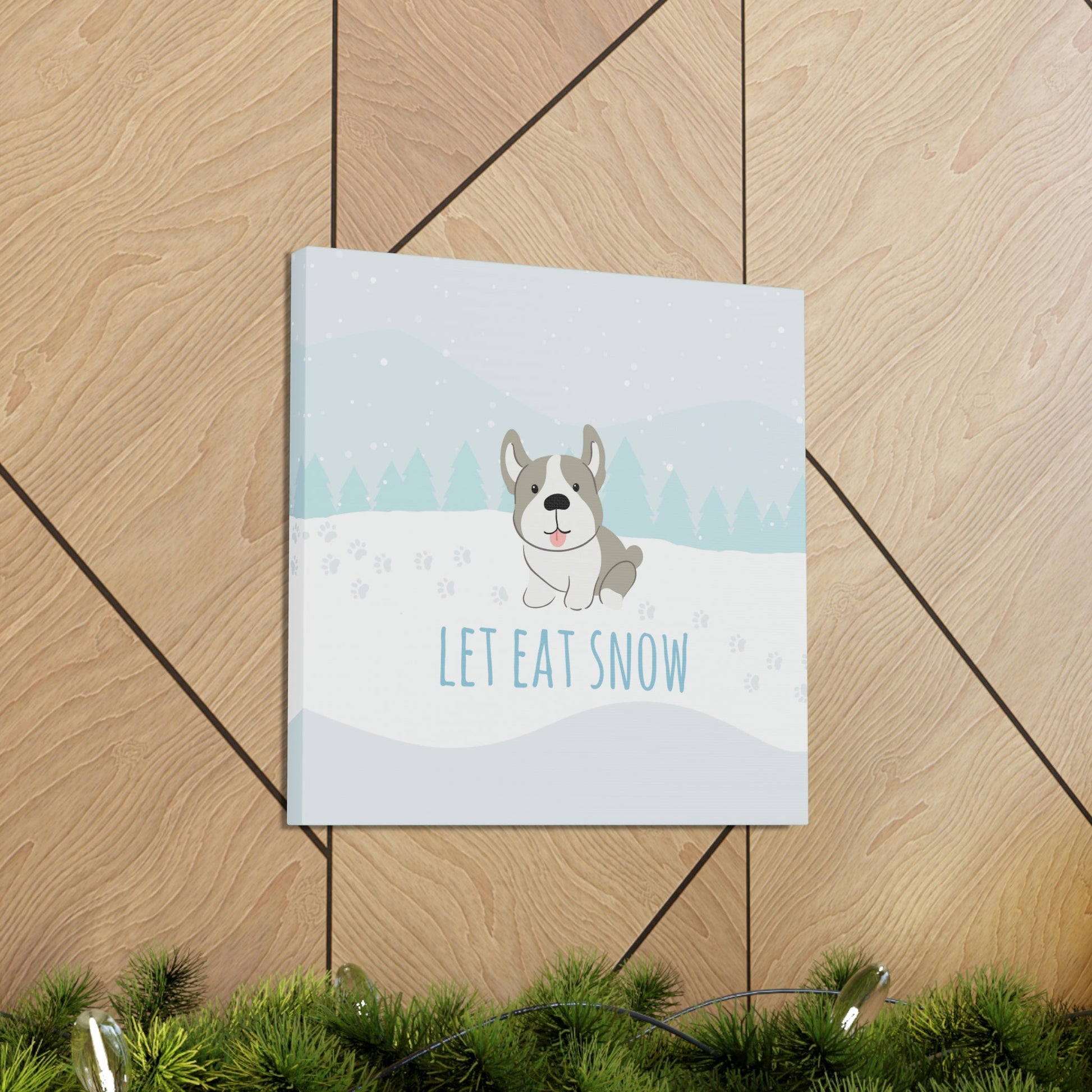 Let Eat Snow Cute Dog Anime Snow Classic Art Canvas Gallery Wraps Ichaku [Perfect Gifts Selection]