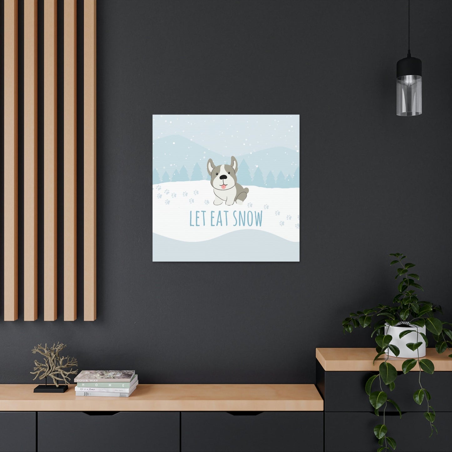 Let Eat Snow Cute Dog Anime Snow Classic Art Canvas Gallery Wraps Ichaku [Perfect Gifts Selection]