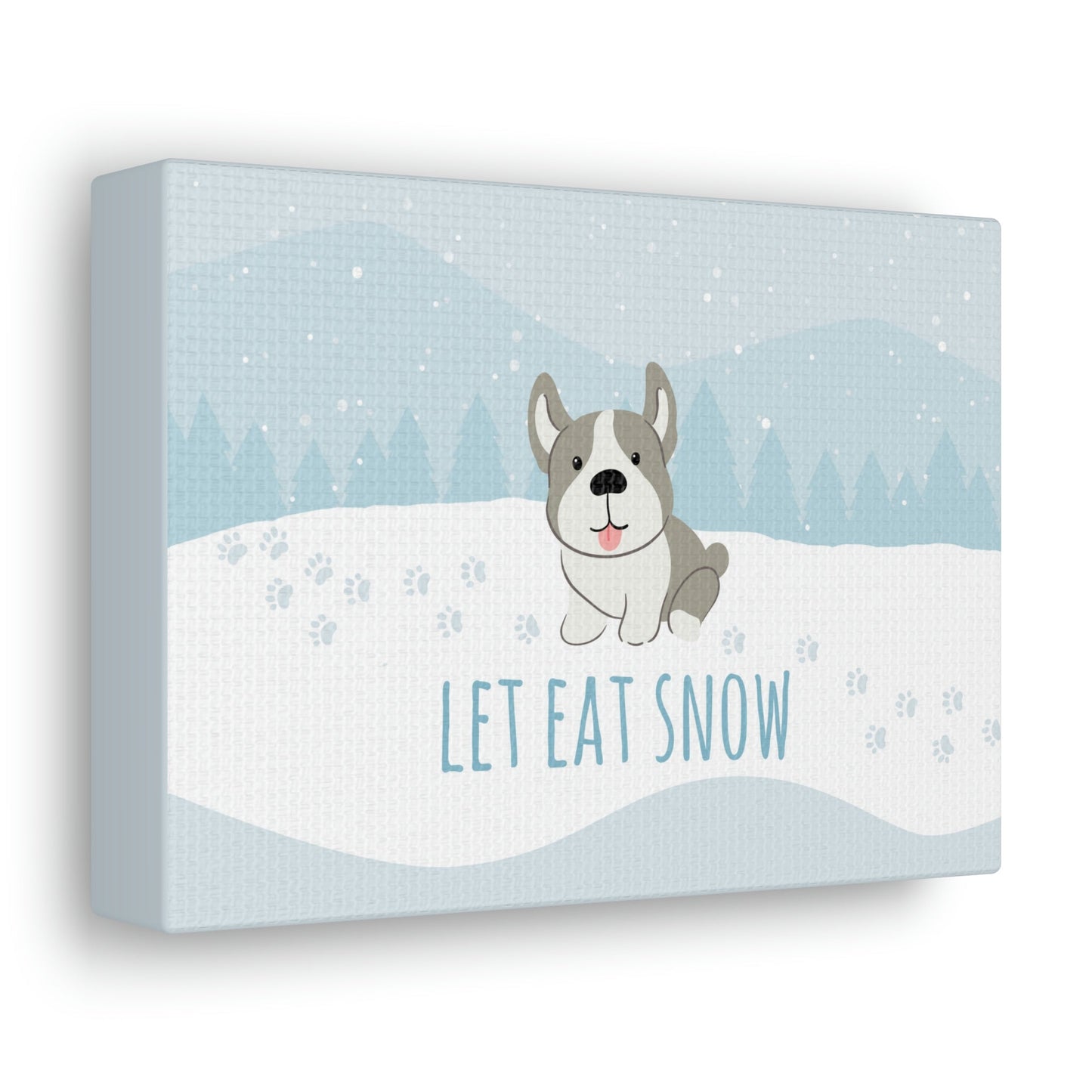 Let Eat Snow Cute Dog Anime Snow Classic Art Canvas Gallery Wraps Ichaku [Perfect Gifts Selection]