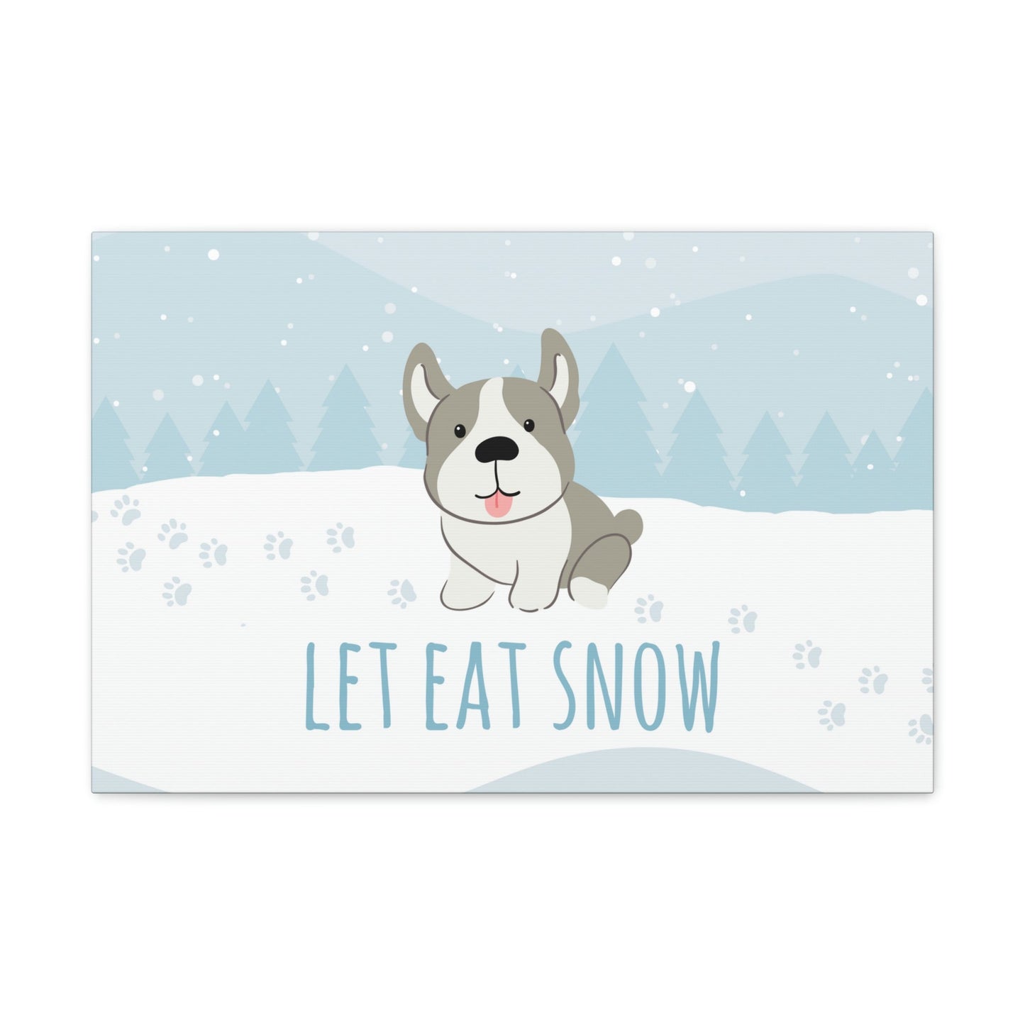 Let Eat Snow Cute Dog Anime Snow Classic Art Canvas Gallery Wraps Ichaku [Perfect Gifts Selection]