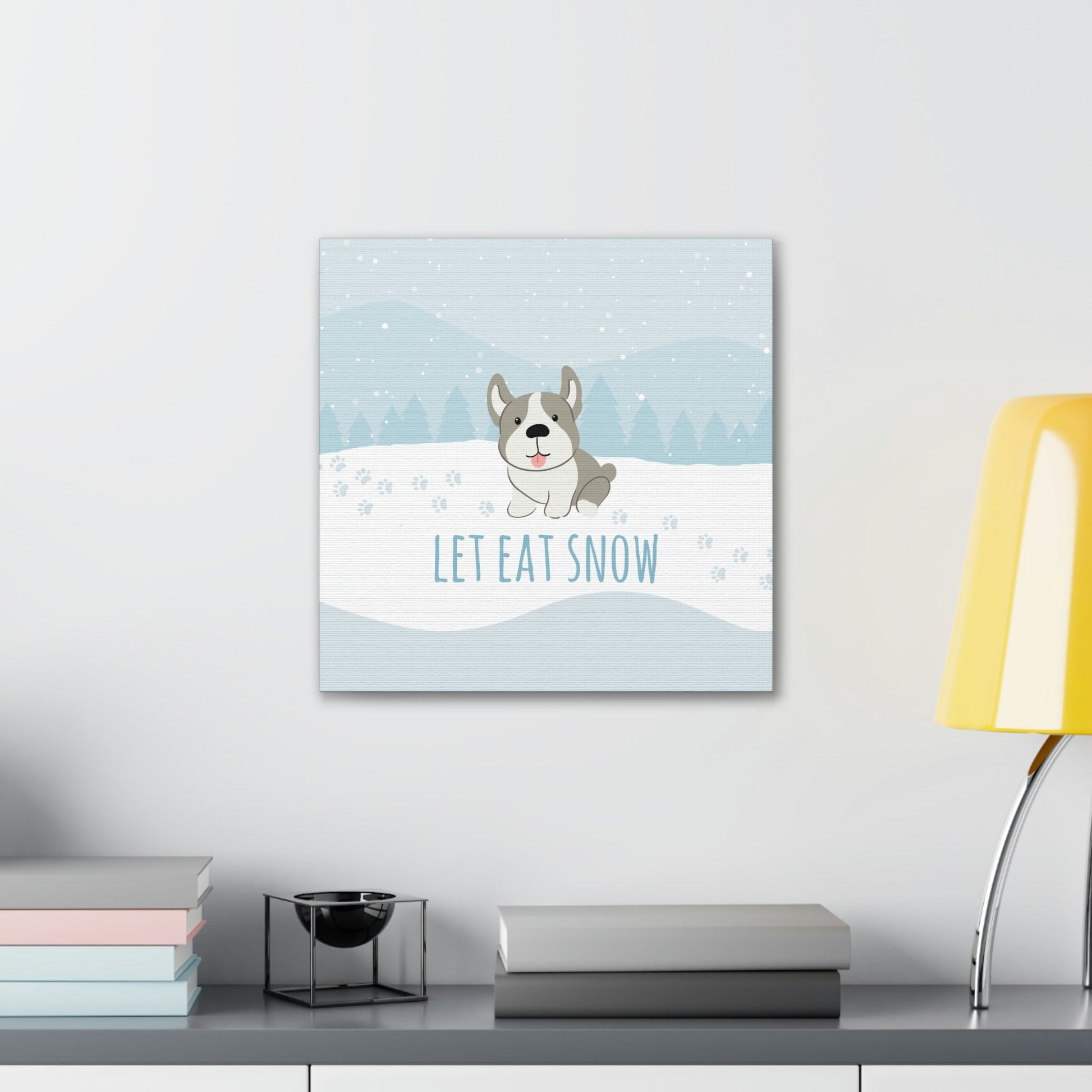 Let Eat Snow Cute Dog Anime Snow Classic Art Canvas Gallery Wraps Ichaku [Perfect Gifts Selection]