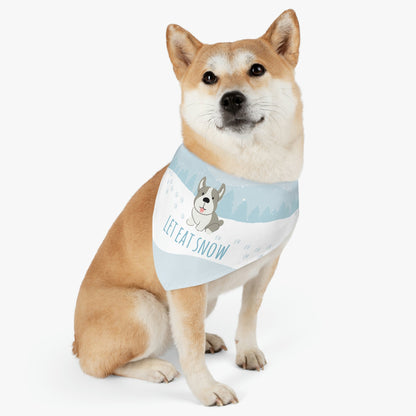 Let Eat Snow Cute Dog Anime Snow Design Pet Bandana Collar Ichaku [Perfect Gifts Selection]